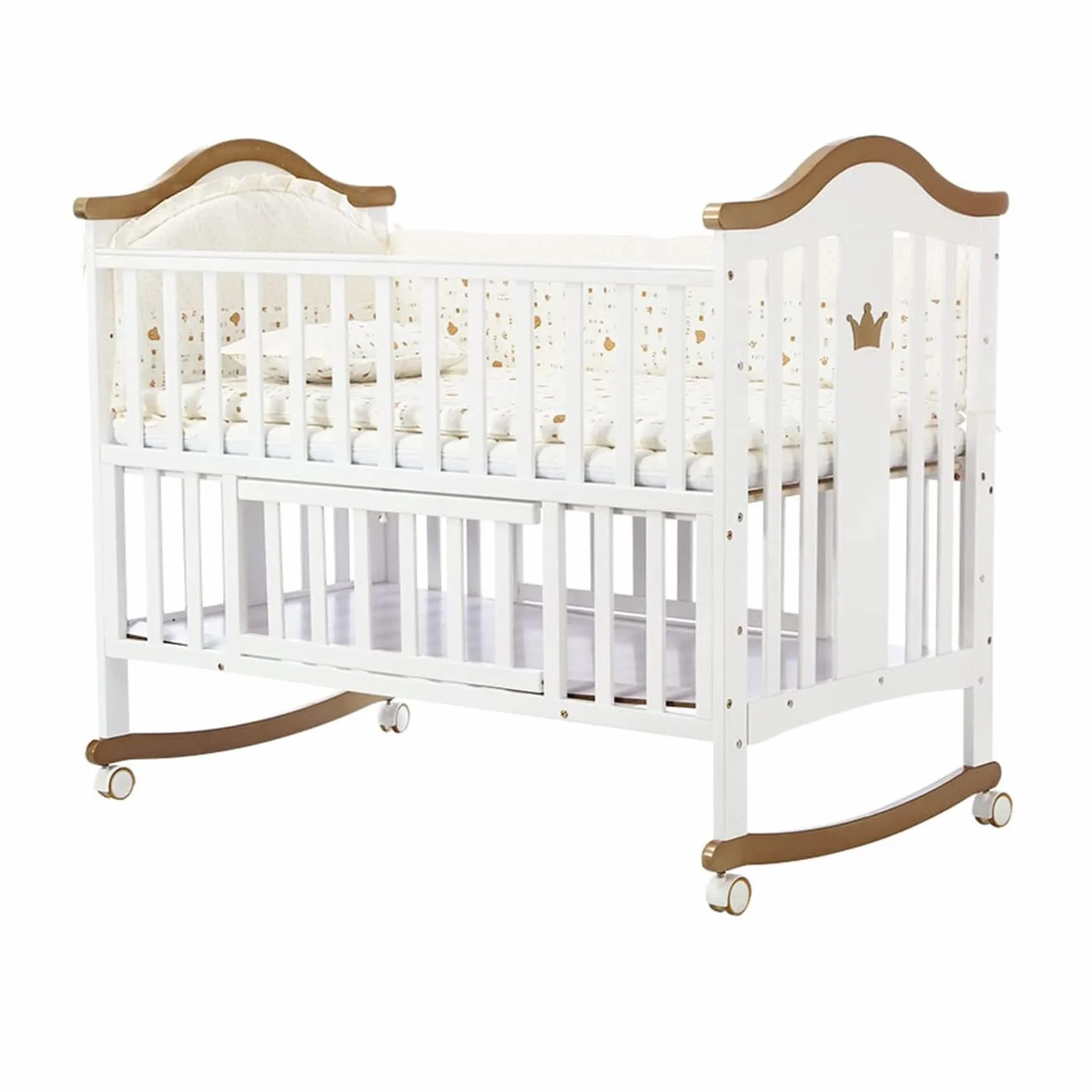Roulettes De Meuble Vintage 360° Roues Pivotantes En Caoutchouc Pour Lit Bébé 4 Pièces