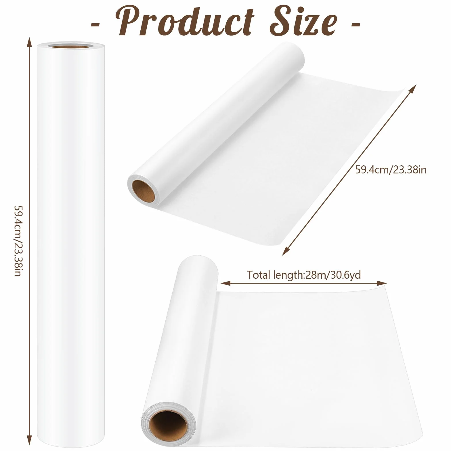 Papier calque blanc translucide 59 cm x 28 m pour dessin et croquis