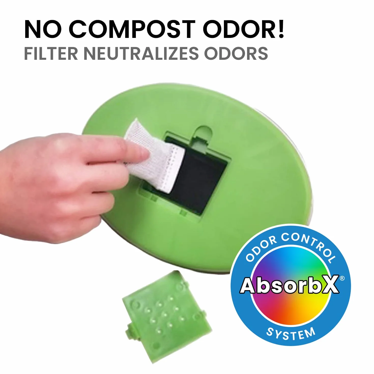 iTouchless poubelle à compost en acier inoxydable 1.6 gallon avec système de filtre à odeurs AbsorbX, poubelle de comptoir de cuisine de 6 litres de forme ovale mince et antirouille en titane