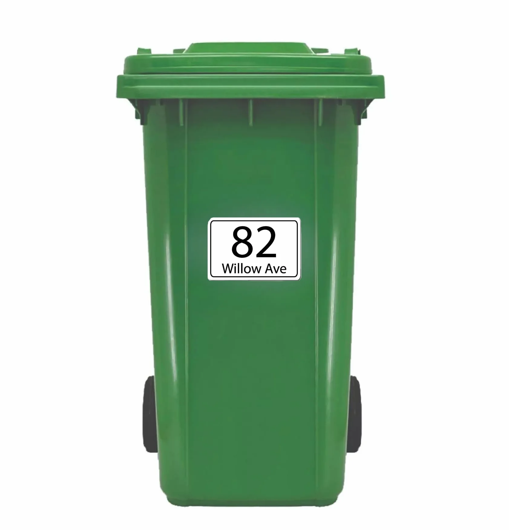 Lot de 2 Étiquettes Personnalisables pour Poubelles avec N° de Maison et Nom de Rue Autocollants sur Mesure