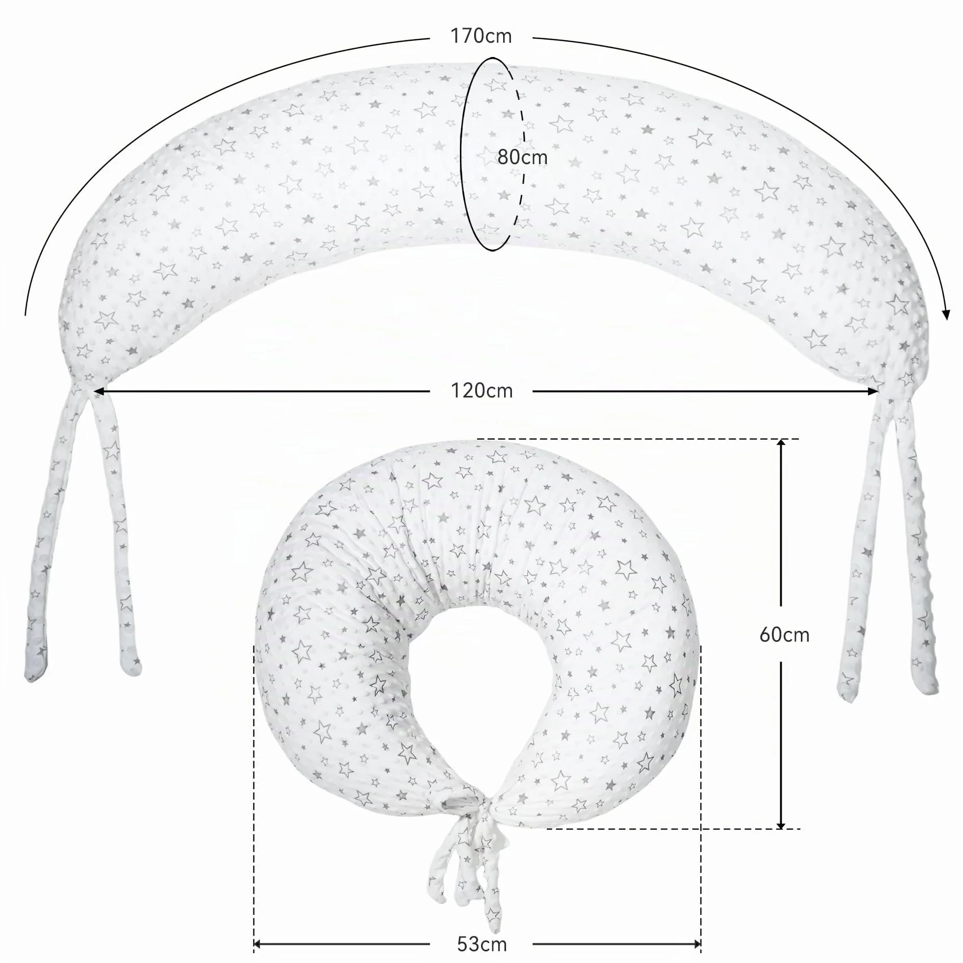 Coussin de Grossesse XXL DancesCat 170cm avec Housse Lavable pour Dormir et Allaiter