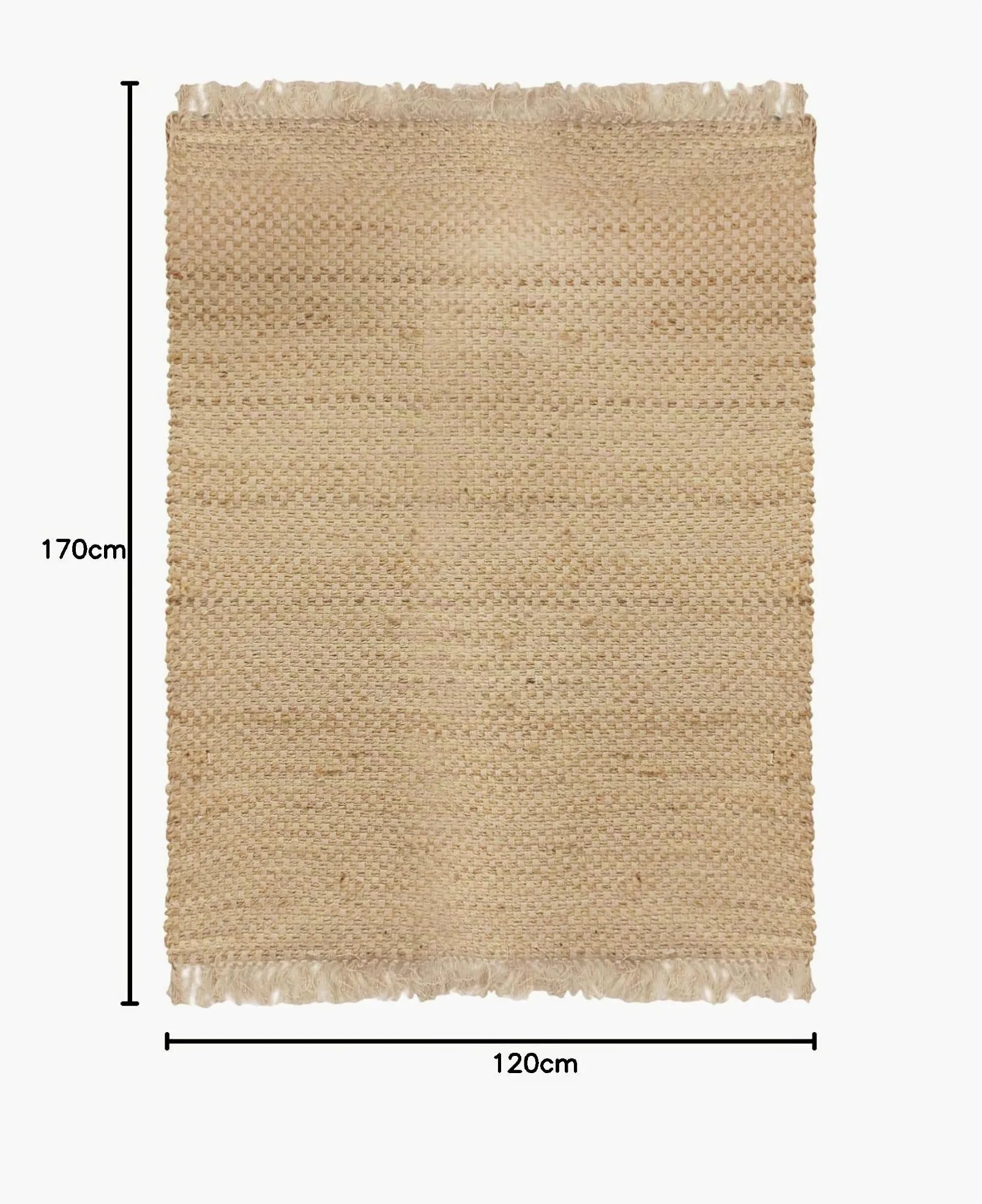 HOME DECO FACTORY - Tx9026 - Tapis en Toile de Jute avec Franges 120X170 cm Deco Textile D'Interieur Tapis Decoration