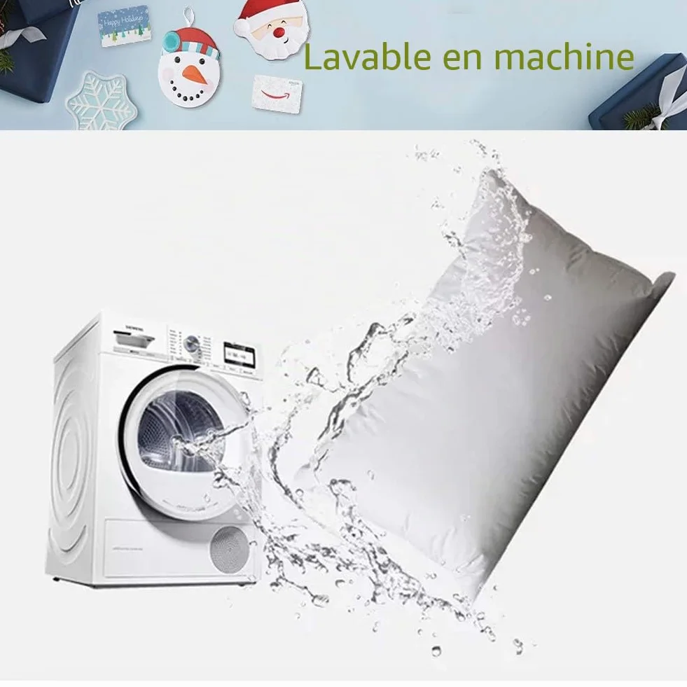 Oreiller pour Enfant 33 x 45 cm Hypoallergénique 100% Coton Biologique Lavable Machine