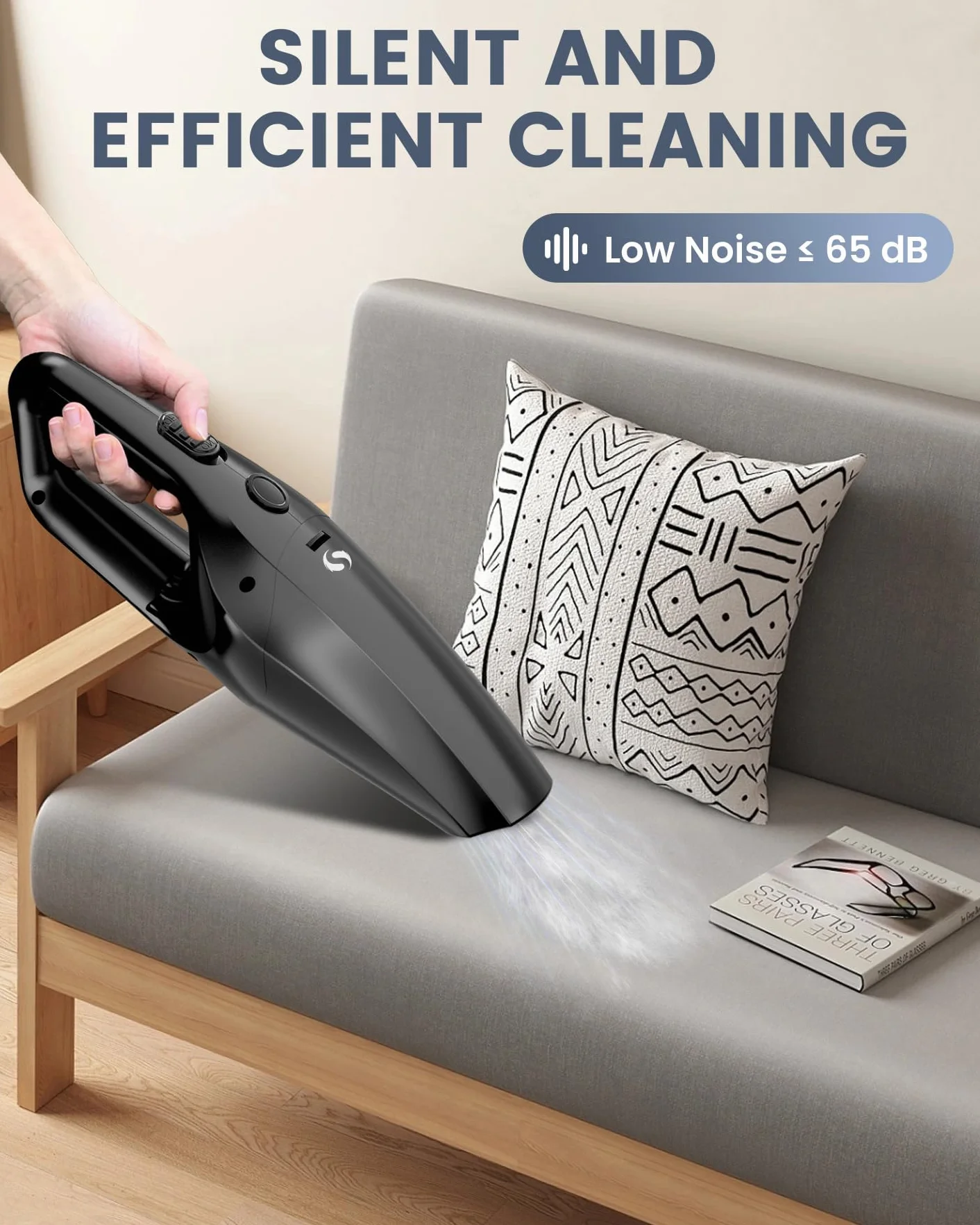 Aspirateur à Main sans Fil Puissant avec Filtre HEPA Lavable pour Voiture, Maison et Poils d’Animaux