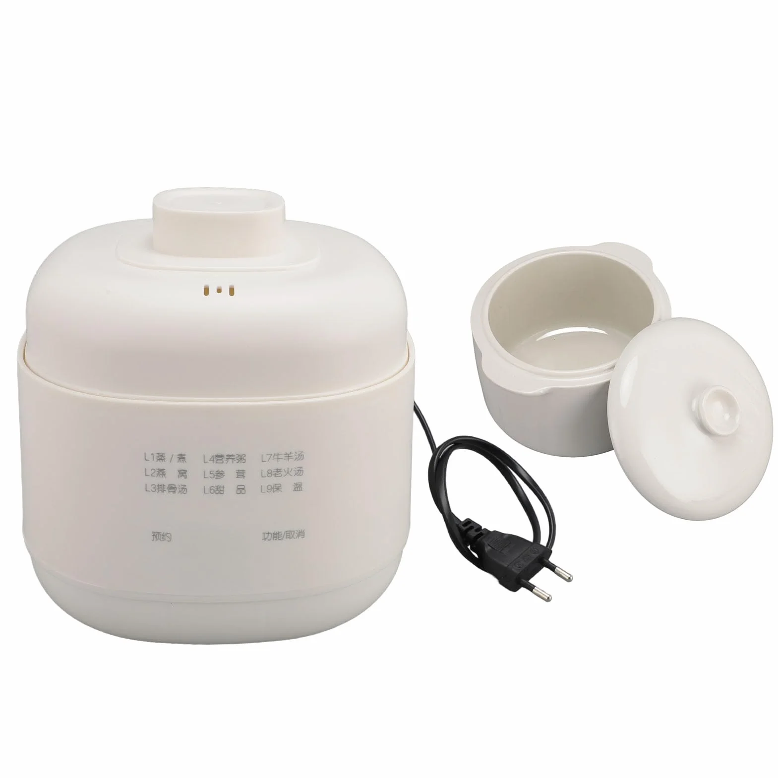 Cuiseur à Soupe en Céramique 1 L avec Maintien au Chaud, Protection Surchauffe, Faitout Électrique