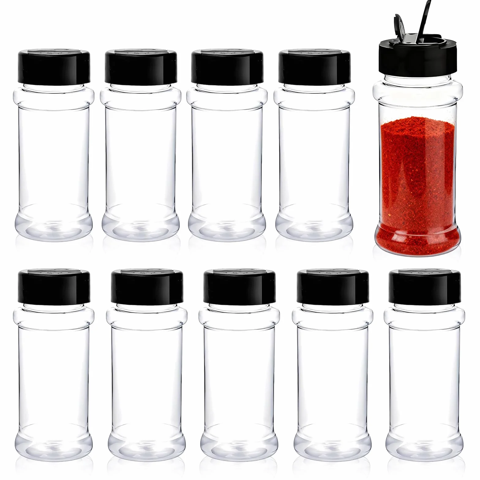 Pots à épices 100ml hermétiques en plastique lot de 10