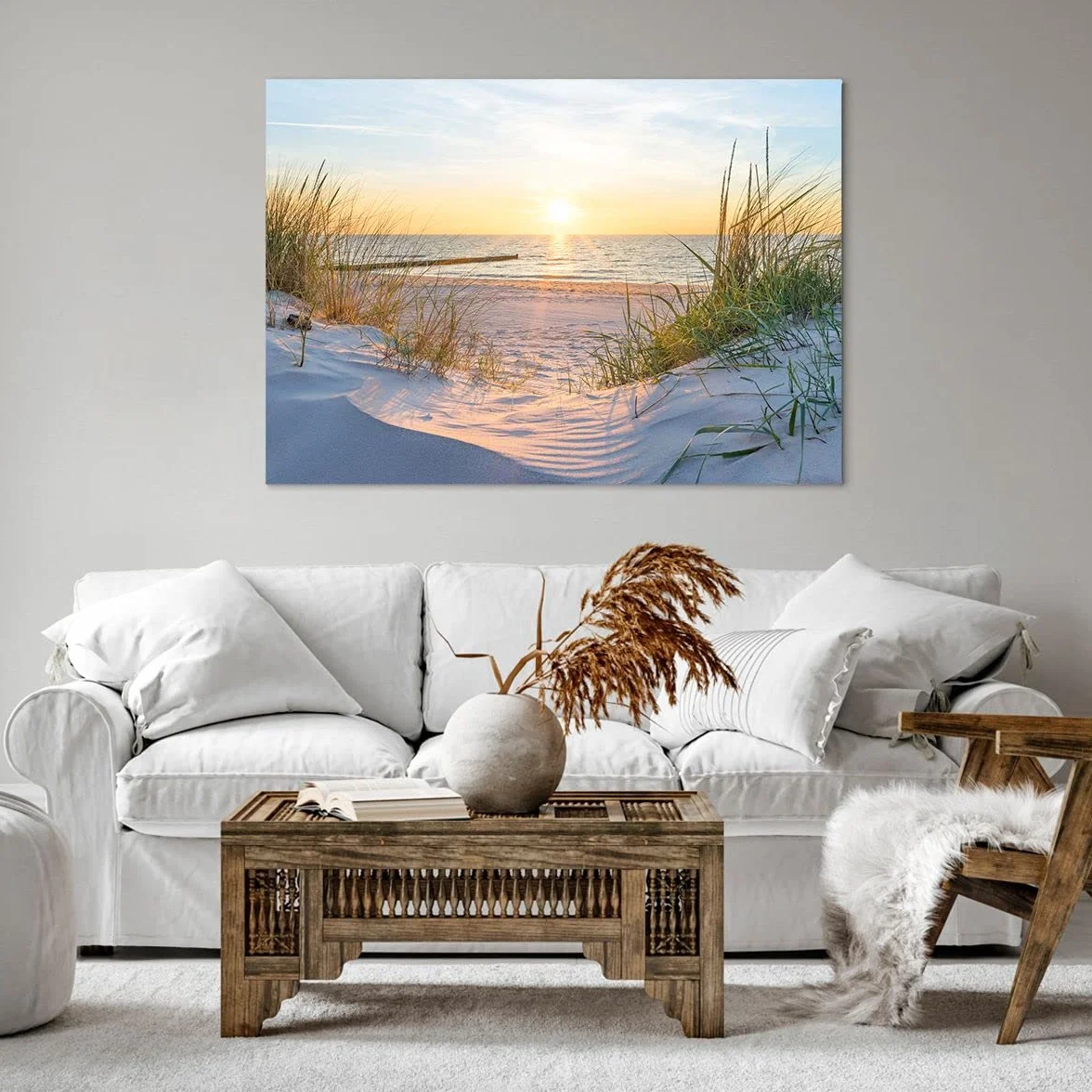 Moderne Image sur Toile 100x70cm Tableau Décoration Murale Plage Mer Grand Tableaux Décoratifs Muraux Horizontal Cadre Décoration Salon Art