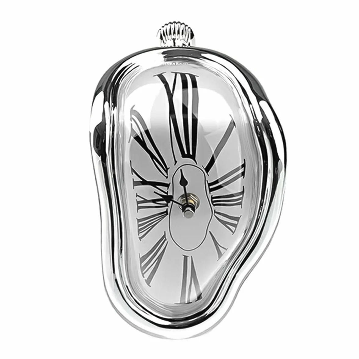 Horloge de Table déformée Salvador Dali Fondue Argentée