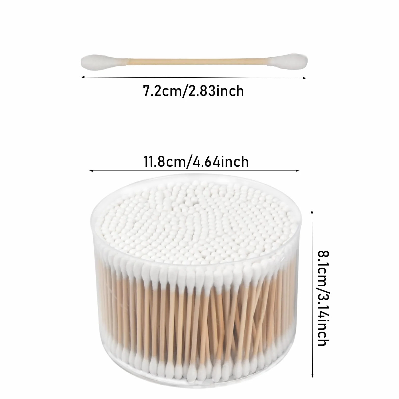 Bamboo Cotton Swabs 500 pièces Coton-tiges Double Pointe Ronde Naturelle