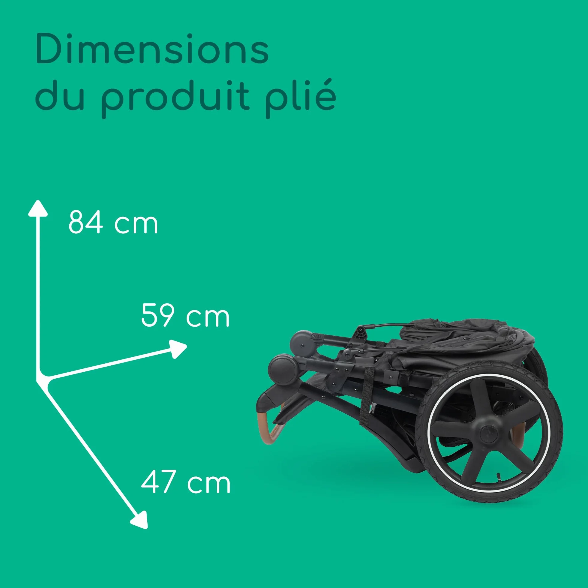 Bebeconfort Cloudy Poussette Tout Terrain 0-4 ans 22 kg Pliage Rapide Guidon Réglable Mineral Graphite