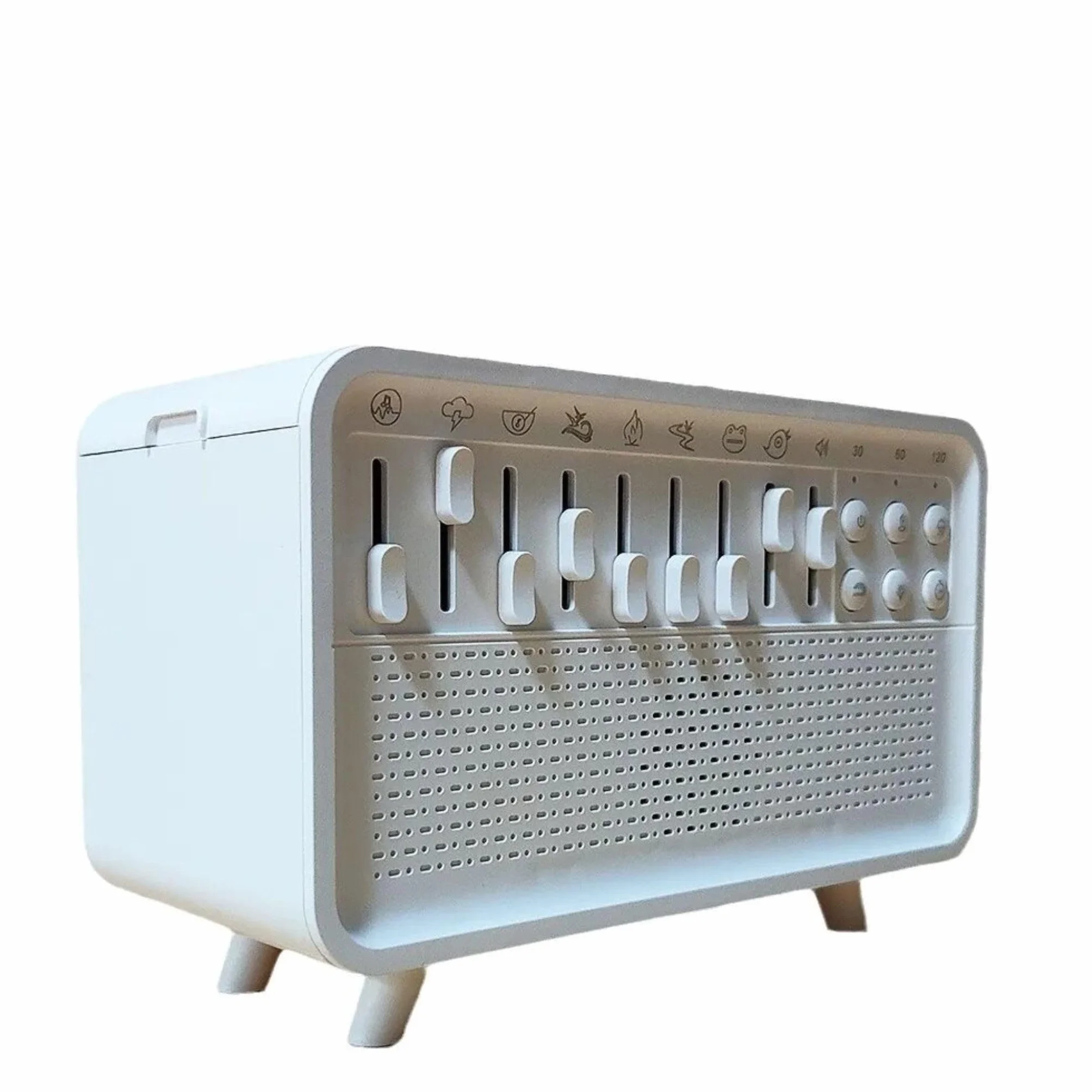 Enceinte Bluetooth 4 en 1 - Machine à bruit blanc pour bébés et adultes, humidificateur avec veilleuse et aromathérapie