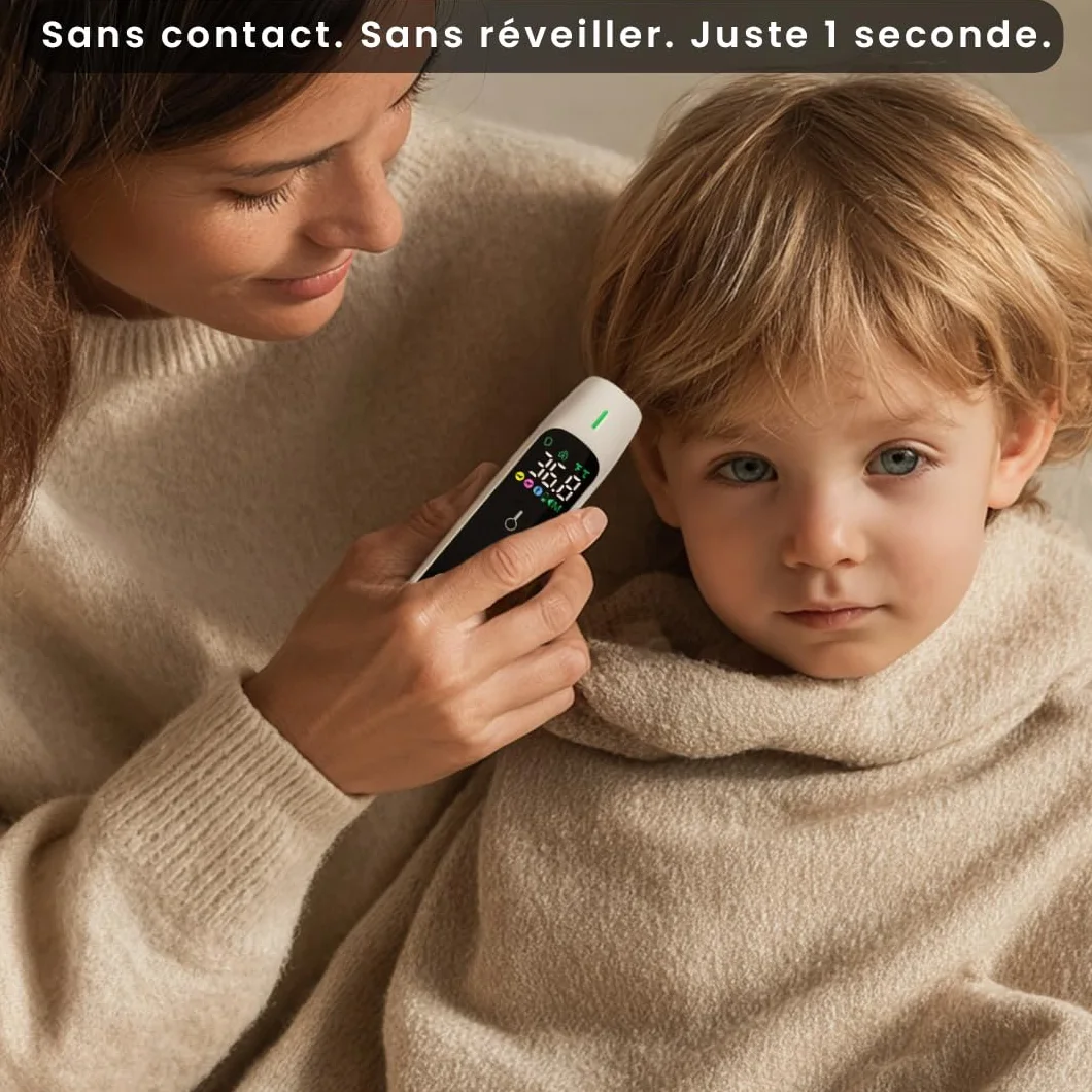 Thermomètre Frontal Bébé Sans Contact & Numérique Oral Rectal – Marque Française – CE Médical