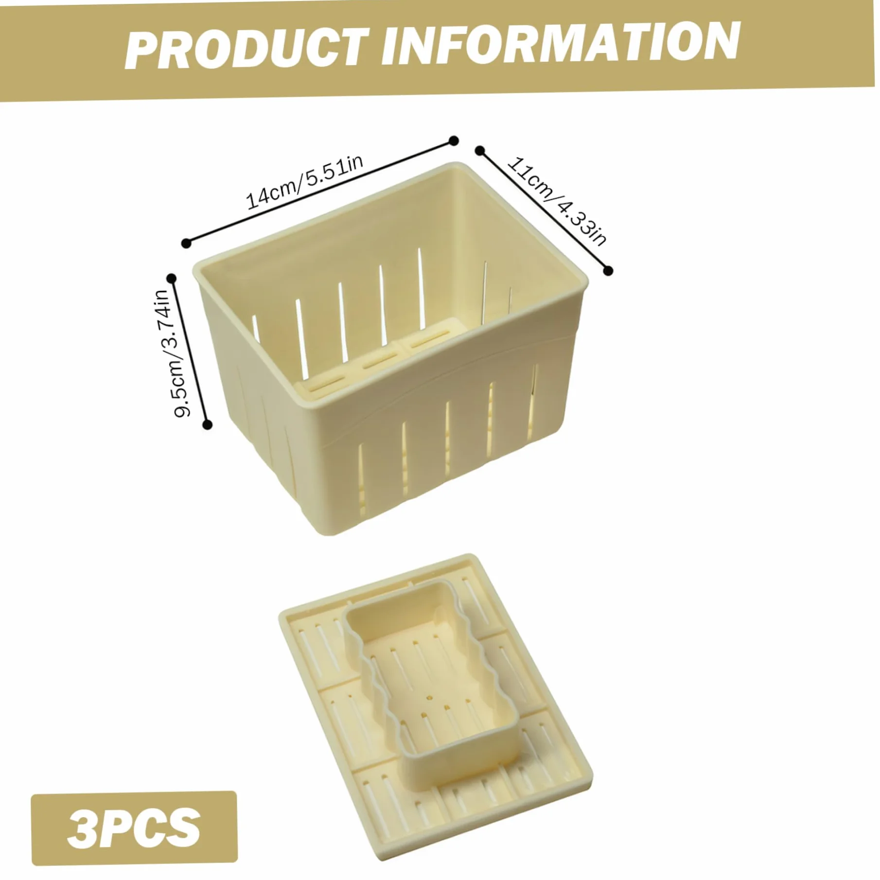 Tofu Maker Tofu Press 5.5x4.3x3.7In Food Grade PP Rectangular DIY Cheese Press Kitchen Gadgets