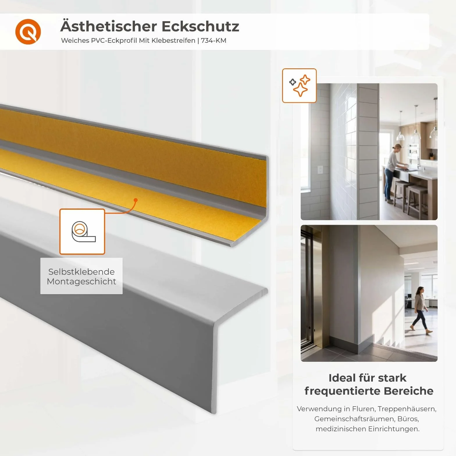 Cornière PVC 40x40mm autoadhésif Protection Angle Noir 200cm