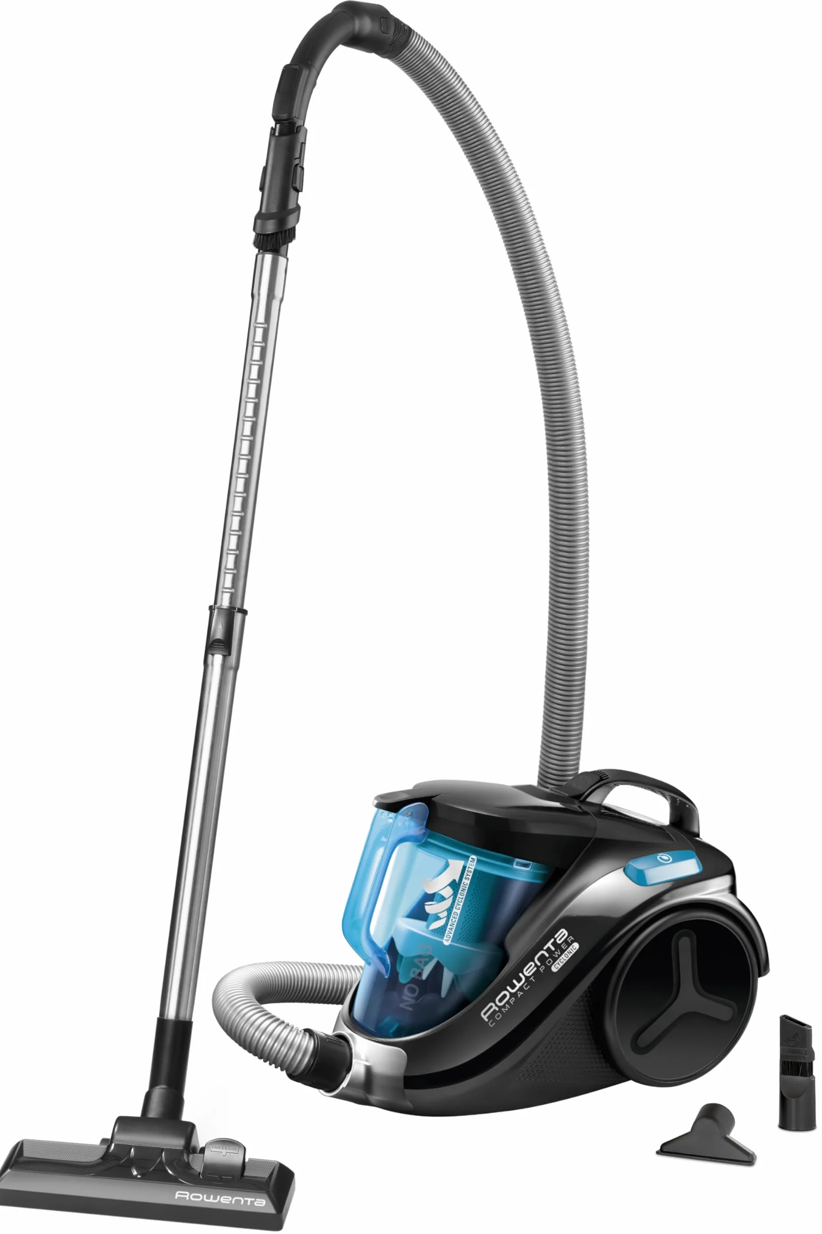 Rowenta Compact Power Cyclonic Aspirateur Sans Sac 1,5L RO3731EA Noir Turquoise