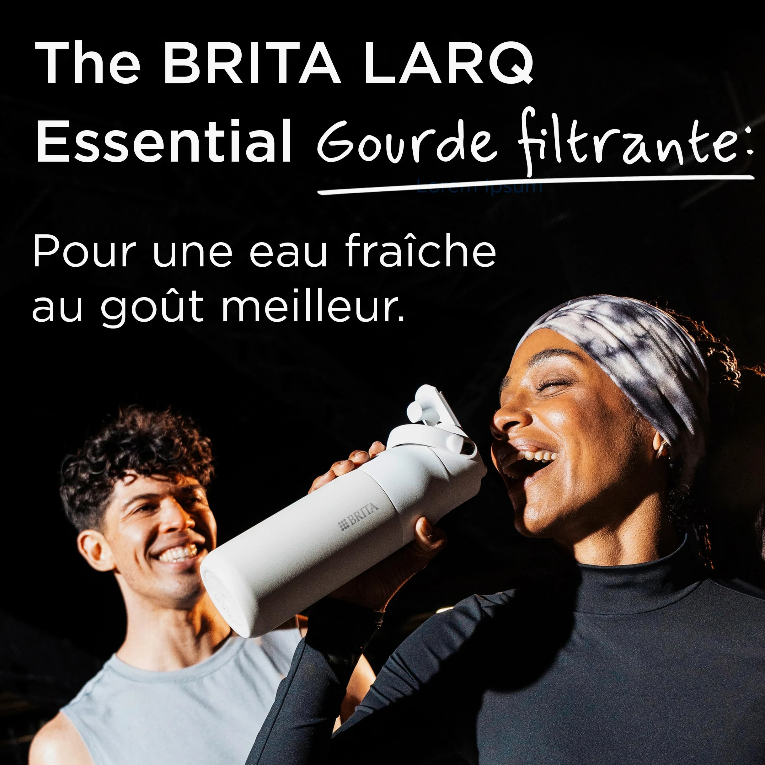 BRITA LARQ Essential gourde isotherme Verte (1000 ml) en acier inoxydable avec paille intégrée, double paroi isolante,(conserve l'eau froide 24h), poignée amovible soft-touch