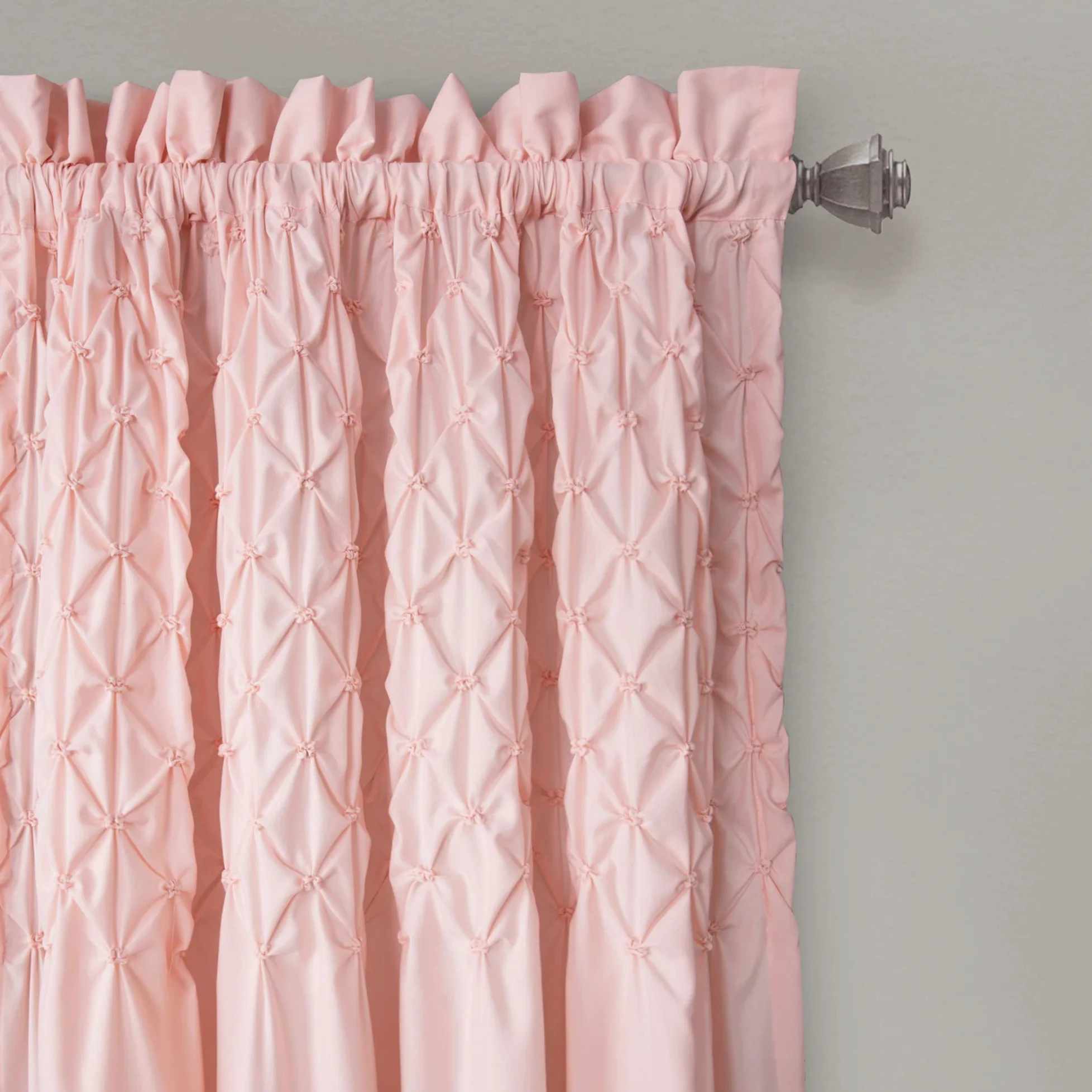 Lush Decor Bayview Curtains Lot de Rideaux Semi-Transparents texturés à Nervures pour Salon, Salle à Manger, Chambre à Coucher (Paire), 213,4 x 132,1 cm, Rose poudré