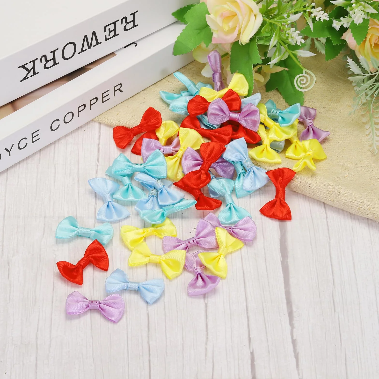 Mini Nœud Papillon Multicolore 3.8 x 2.5cm Satin Artisanat Bricolage Couture Mariage