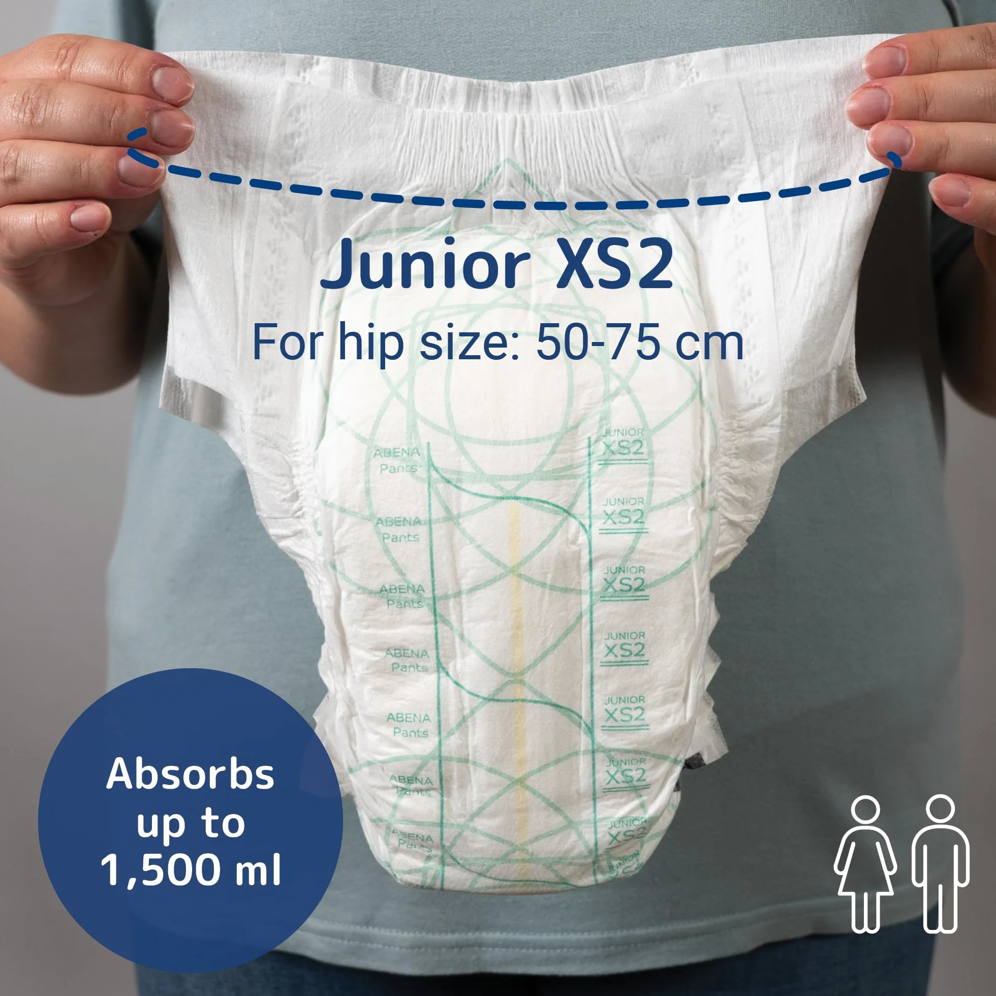 Abena Pants XS2 Couches Junior Taille XS 50-75 cm Lot de 18