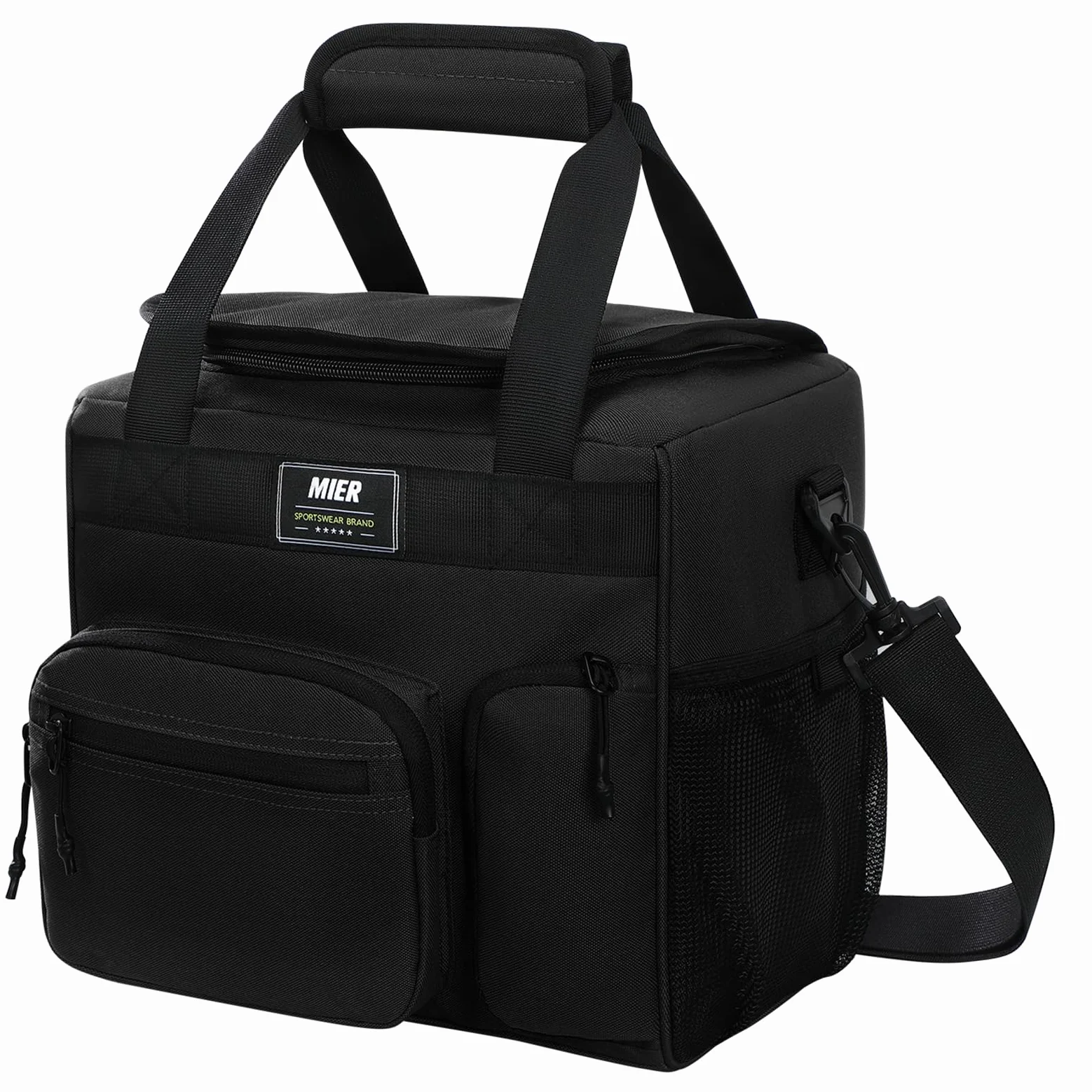 MIER Sac à déjeuner Isotherme pour Homme et Femme, 30 canettes, 45 canettes avec Couvercle à Rabat, 18 l, 30 l, Plusieurs Poches
