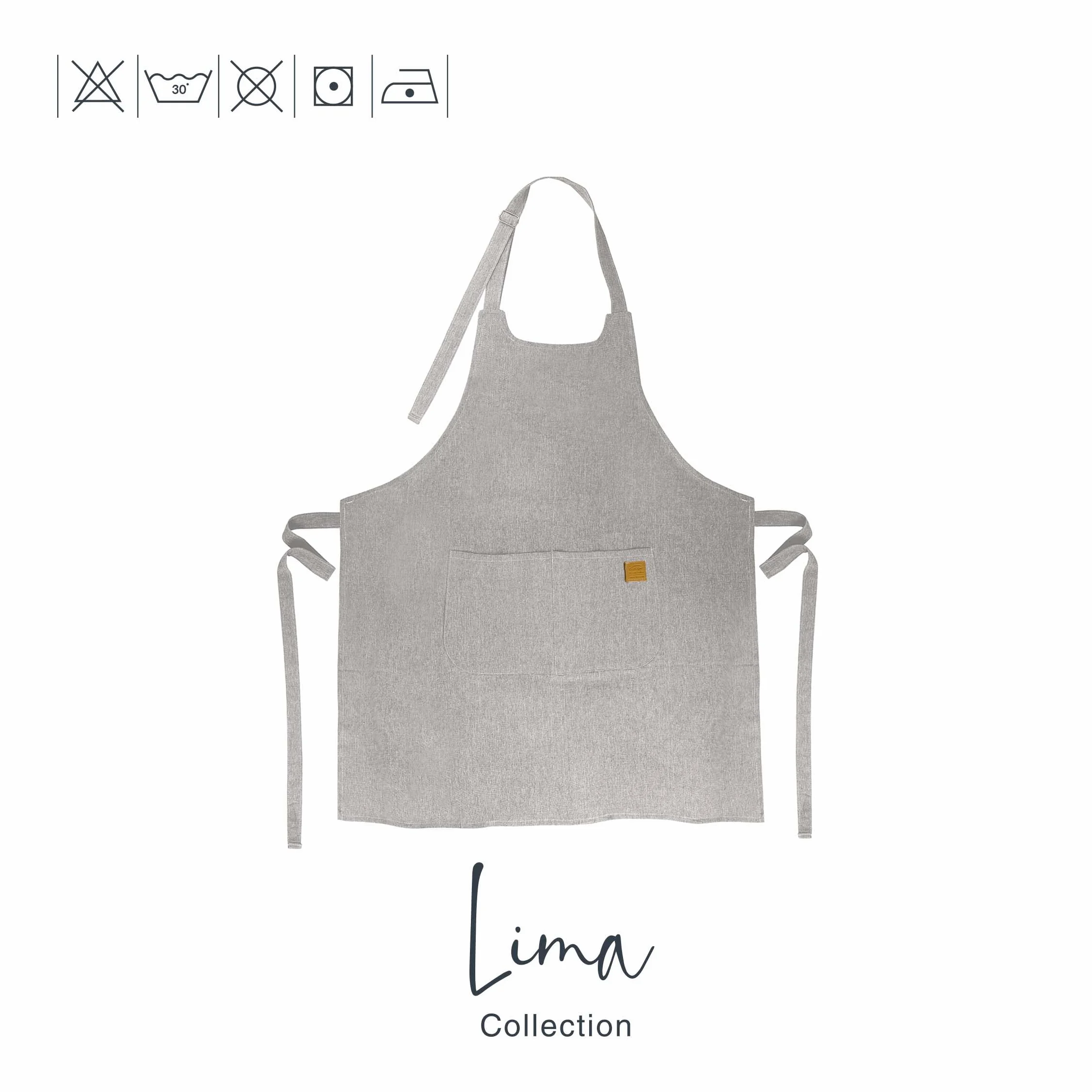 Lacor - 60082 - Tablier de cuisine unisexe, Tablier au design simple, élégant et original, mesure 68x83 cm, couleur Gris marbré