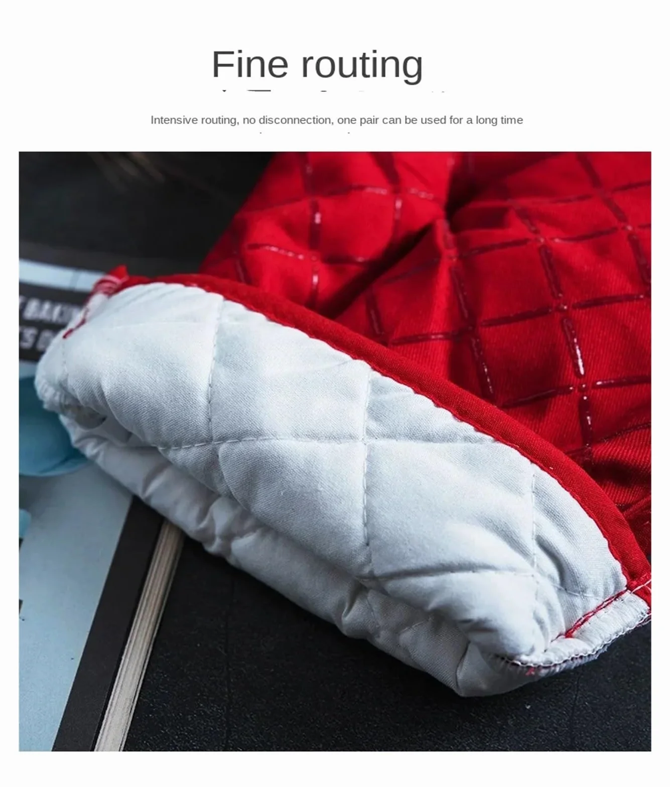 MRKU Gants de Cuisine (Lot de 2) avec revêtement antidérapant en Silicone et Coton imprimé ; 1 Paire d'outils de grillade résistants à la Chaleur.