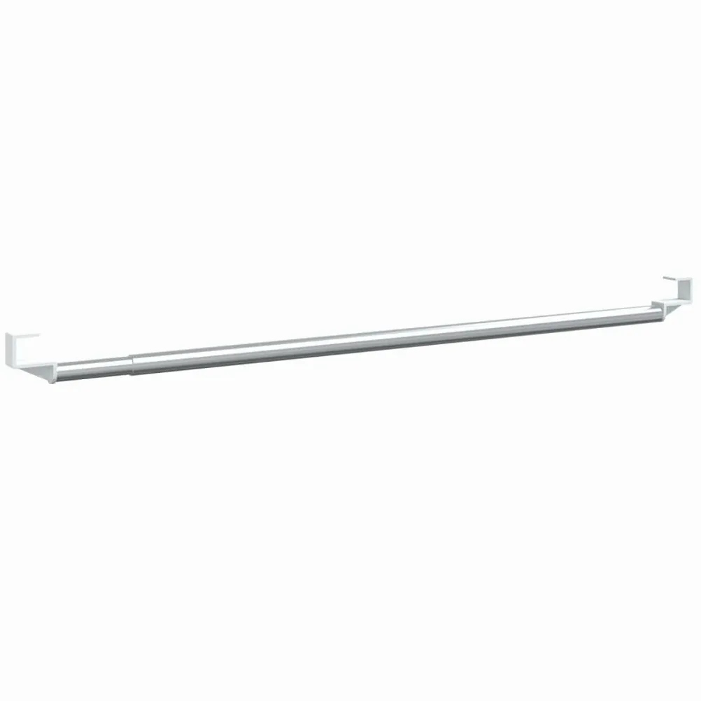 Lot de 2 tringles à rideaux réglables en aluminium - 60-105 cm - Blanc et argenté - Tringles à rideaux télescopiques avec pince pour décoration de fenêtre et brise-vue - Pour salon, chambre à
