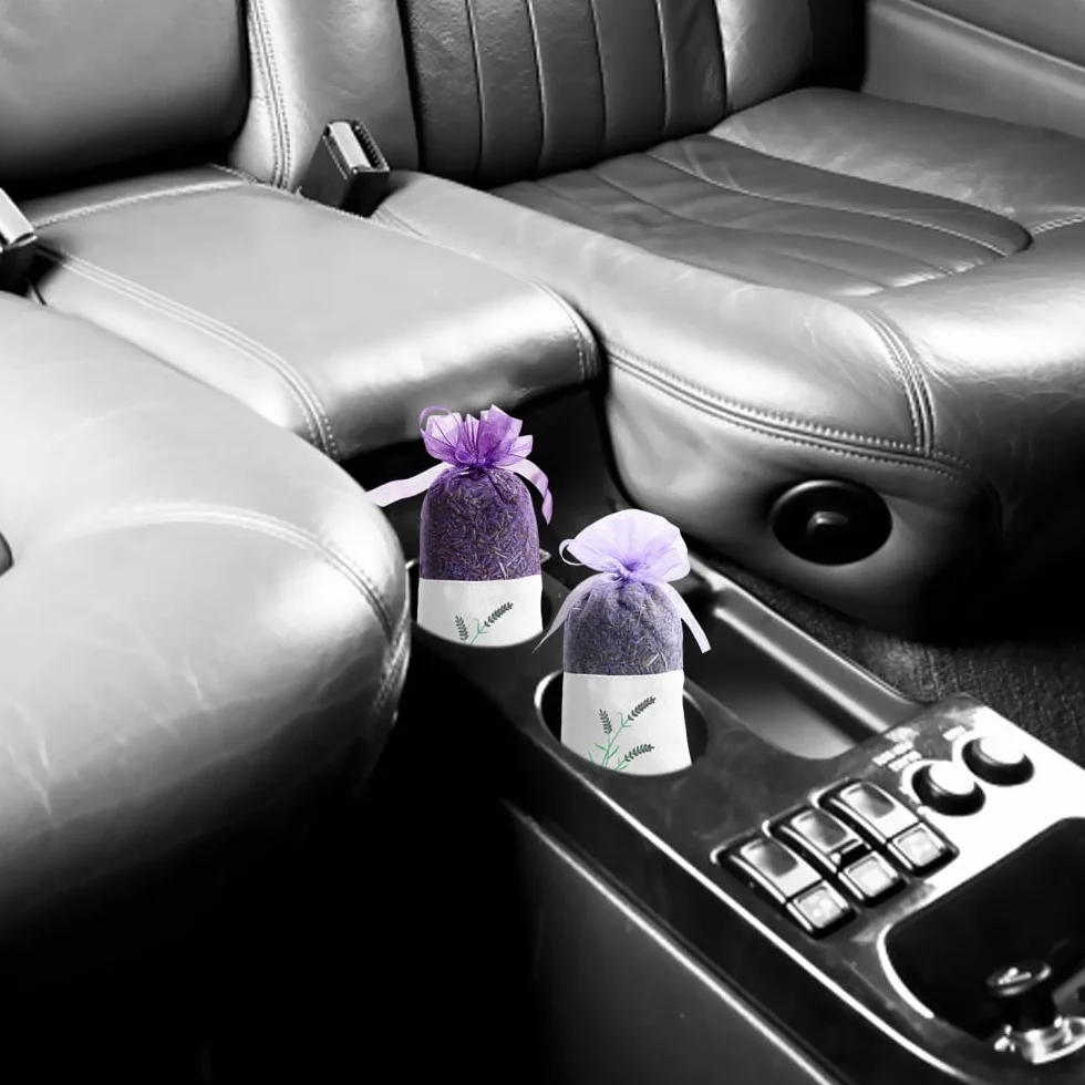 Sacs de Lavande en Coton Violet avec Cordon de Gaze pour Armoire et Aromatherapie Voiture