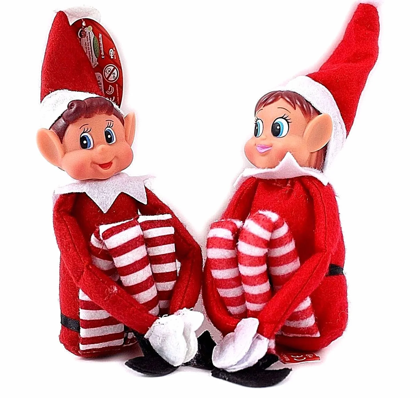 Elfie et Elvie Lot de 2 Figurines Souples en Vinyle Rouge