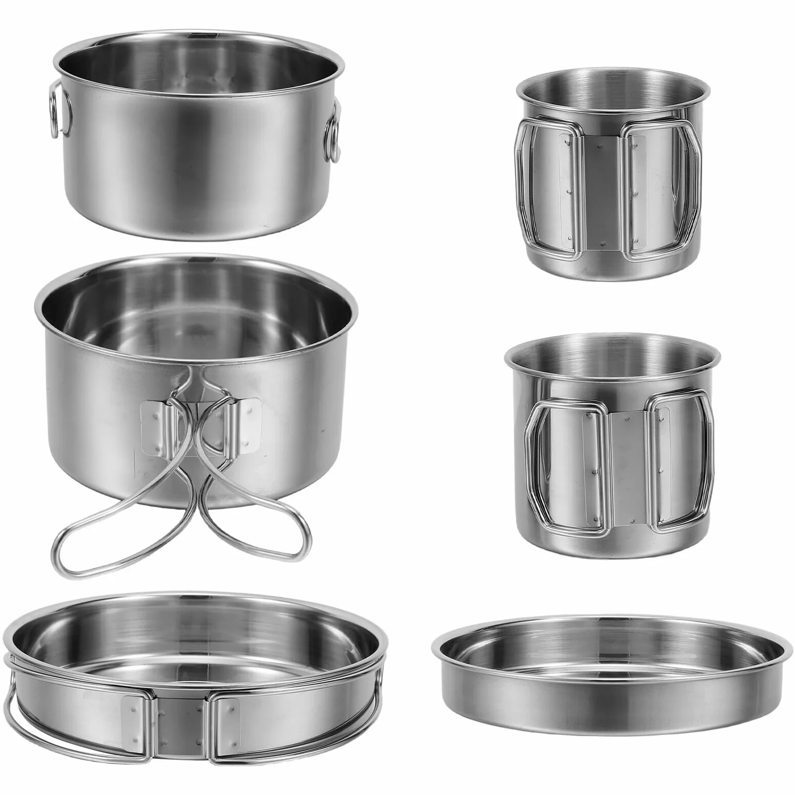 Set Couverts Camping Pliables Ustensiles Cuisine Randonnée Kit Vaisselle Pique- Acier Inoxydable Léger Matériel Cuisine Extérieur