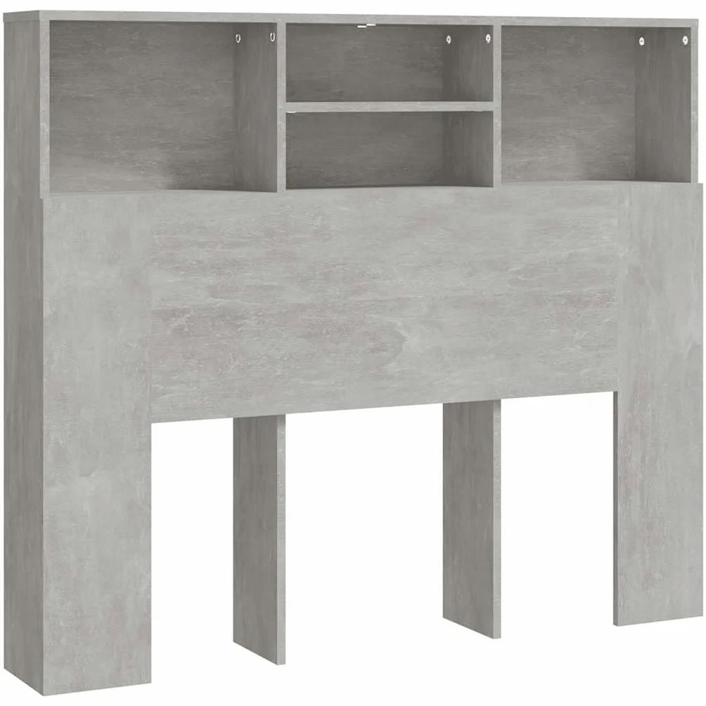 vidaXL Armoire de tête de lit Gris béton 120x19x103,5 cm