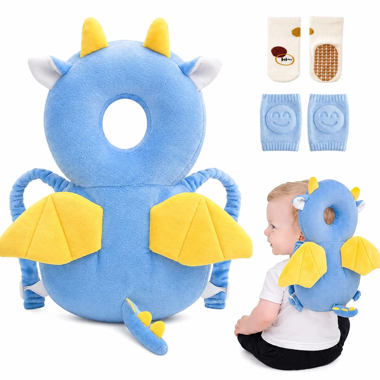 Sac à dos bébé protection tête réglable Dragon 5-24 mois