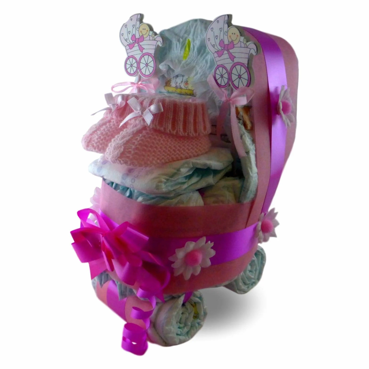 Dodot taille 3 Gâteau de couches pour fille 28 couches 4-10 kg rose 1 pièce