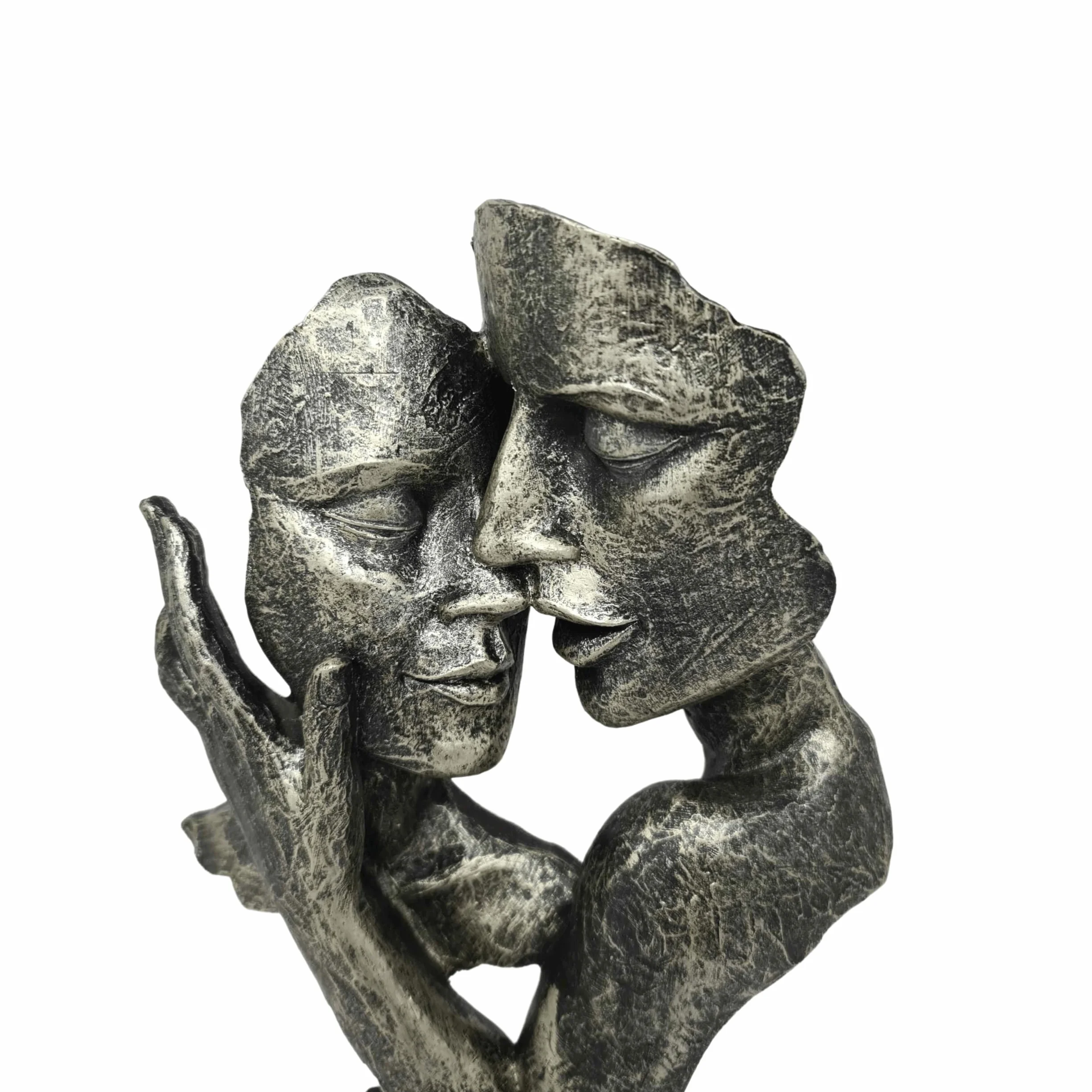 Buste déco Sculpture Couple d'amoureux Pierre reconstituée Couleurs Antiques 32 cm