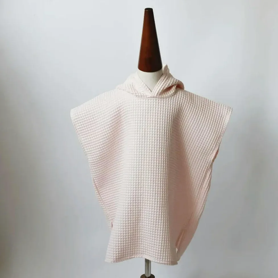 ZBDP Lot de 2 poncho à capuche pour enfants Serviette de plage Poncho Couleur unie Couverture à capuche après le bain Séchage rapide pour la plage, la natation et le bain
