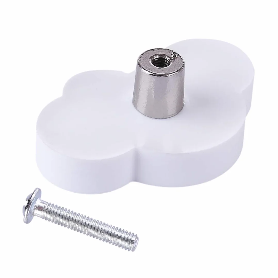 Bouton de Meuble Enfant Nuage, Lot de 10 Poignée Porte avec Vis 25mm
