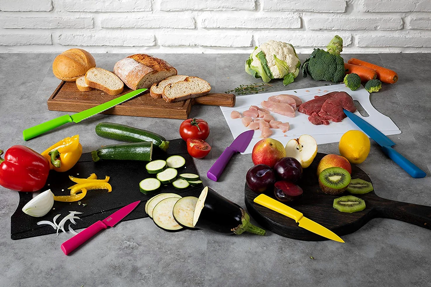 Kuhn Rikon COLORI®+ Set couteaux Everyday, 5 Pièces, Multicolore