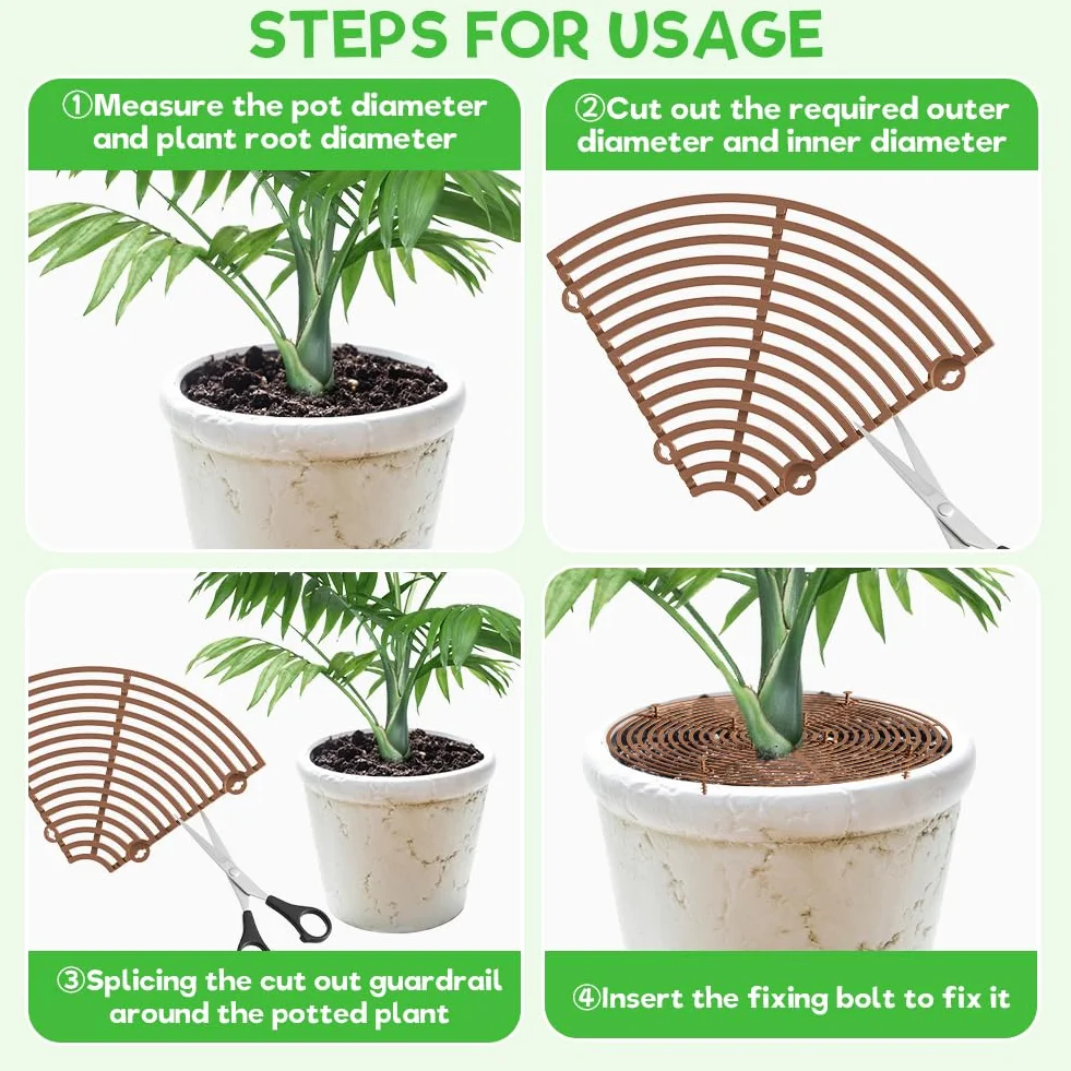Joycabin Lot de 4 Grilles de Protection pour Pot de Fleurs 30 cm Protection Plantes Chat Enfants Animaux