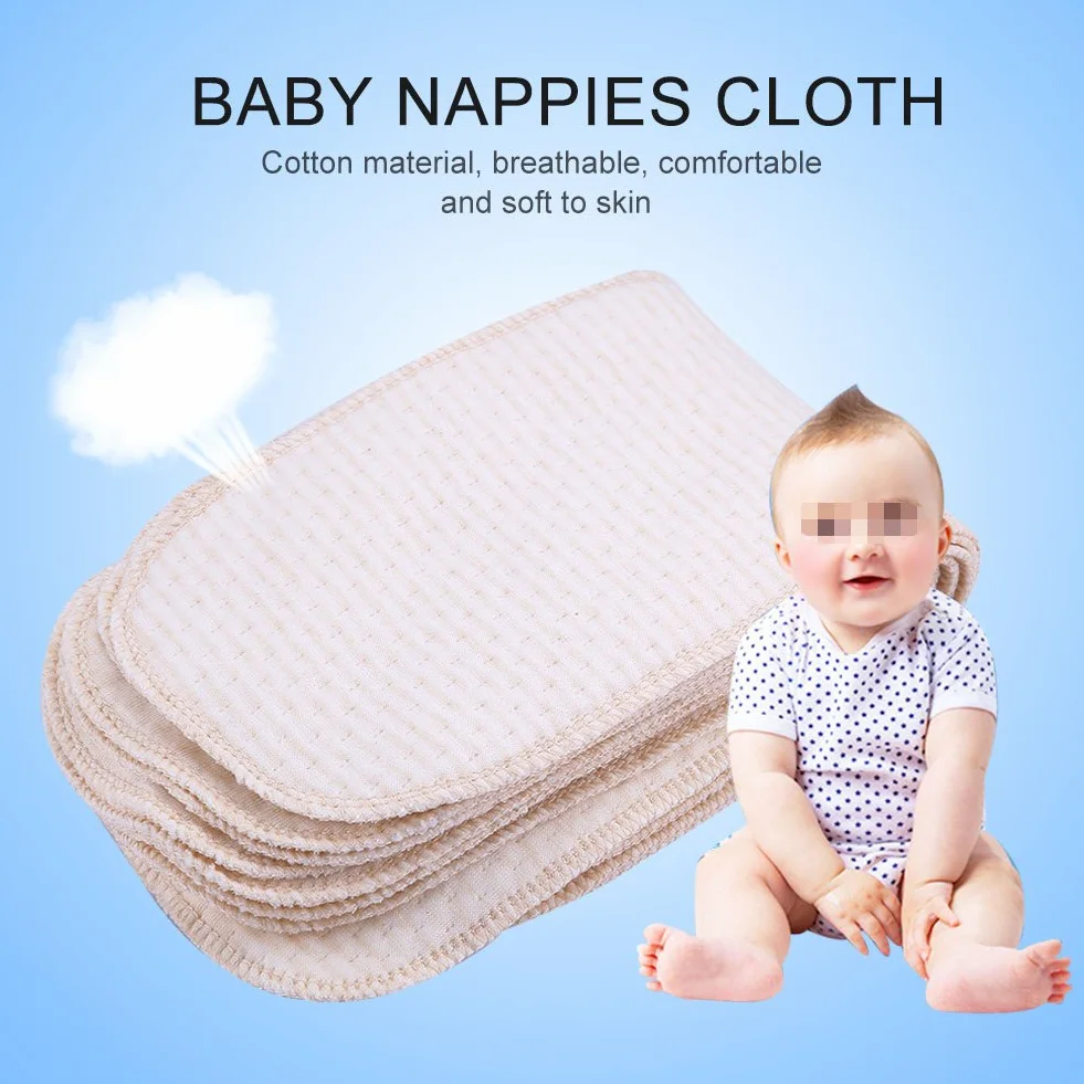 Insert de couche en tissu 10 pièces doublures en coton respirant couches réutilisables pour bébés