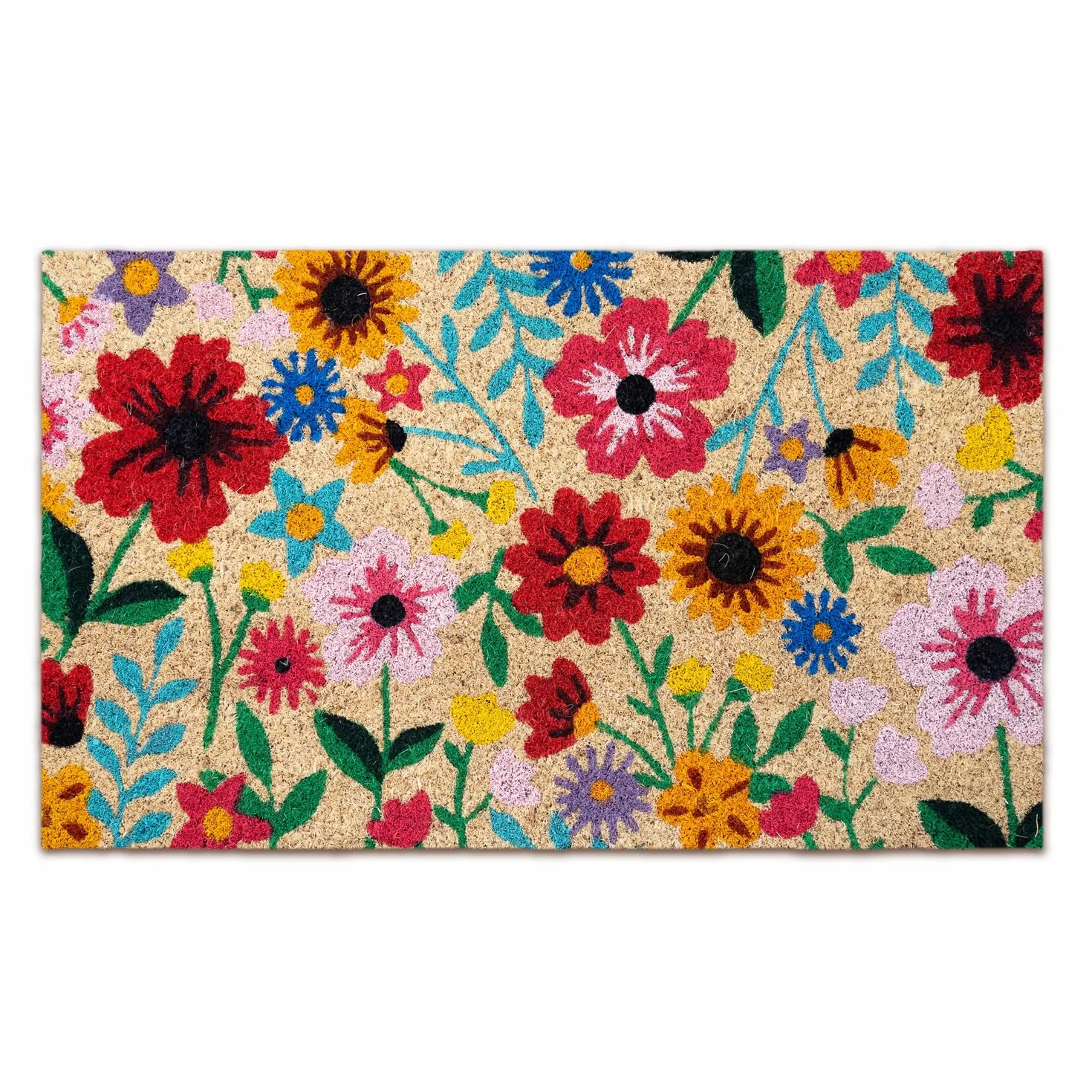 Paillasson Exterieur Botanique 40x70 cm Antidérapant Tapis Coco Original
