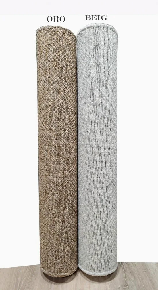 Tadi & Imperio1979 Tapis Rubis pour extérieur et intérieur - terrasse, Jardin, entrées, couloirs, Balcon, Salle à Manger, Cuisine - Disponible en Or et Beige - 85 x 250 cm.