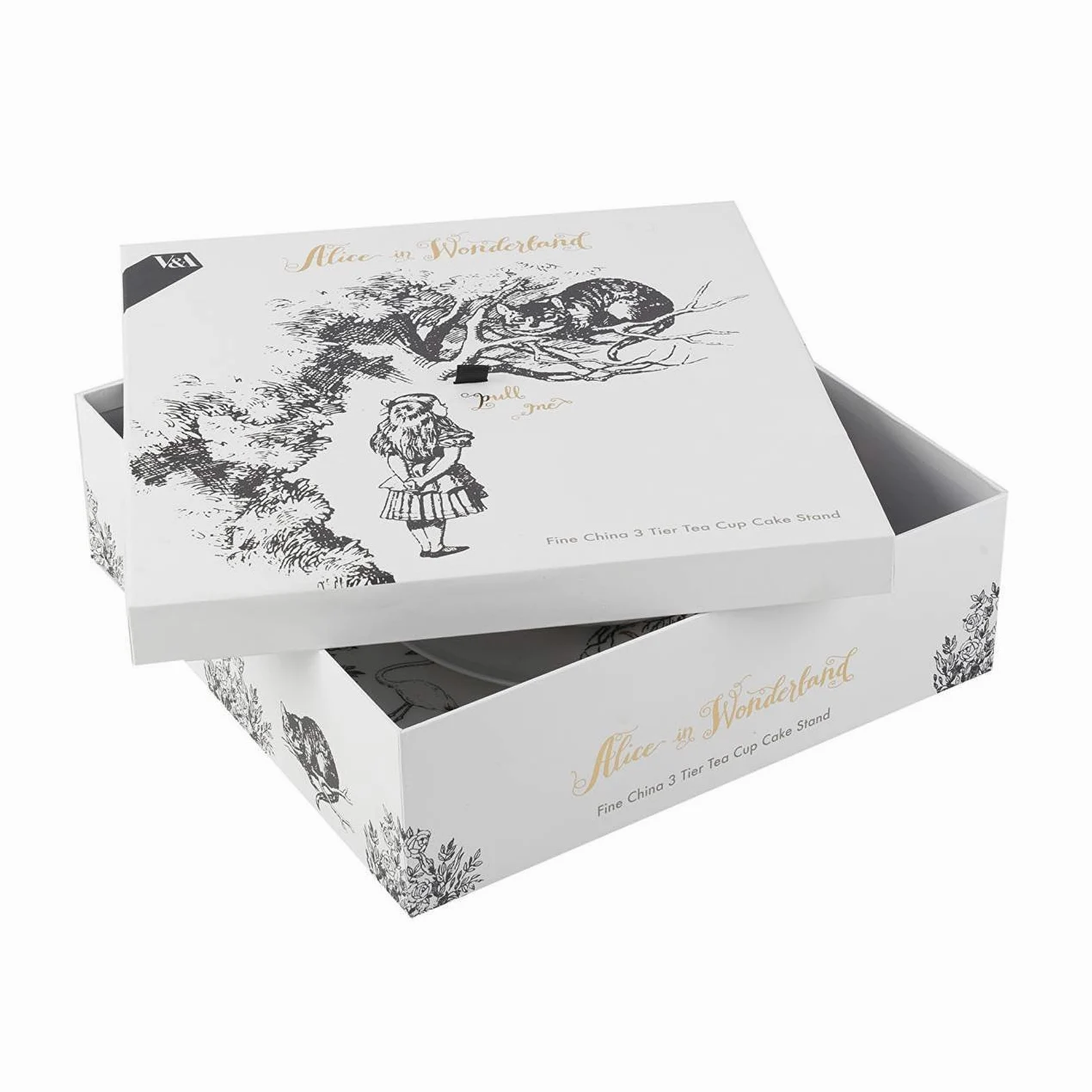 V&A Alice Au Pays Des Merveilles Ensemble De Gâteaux Sur Pied À 3 Étages, Ensemble De Gâteaux Sur Pied, Coffret Cadeau