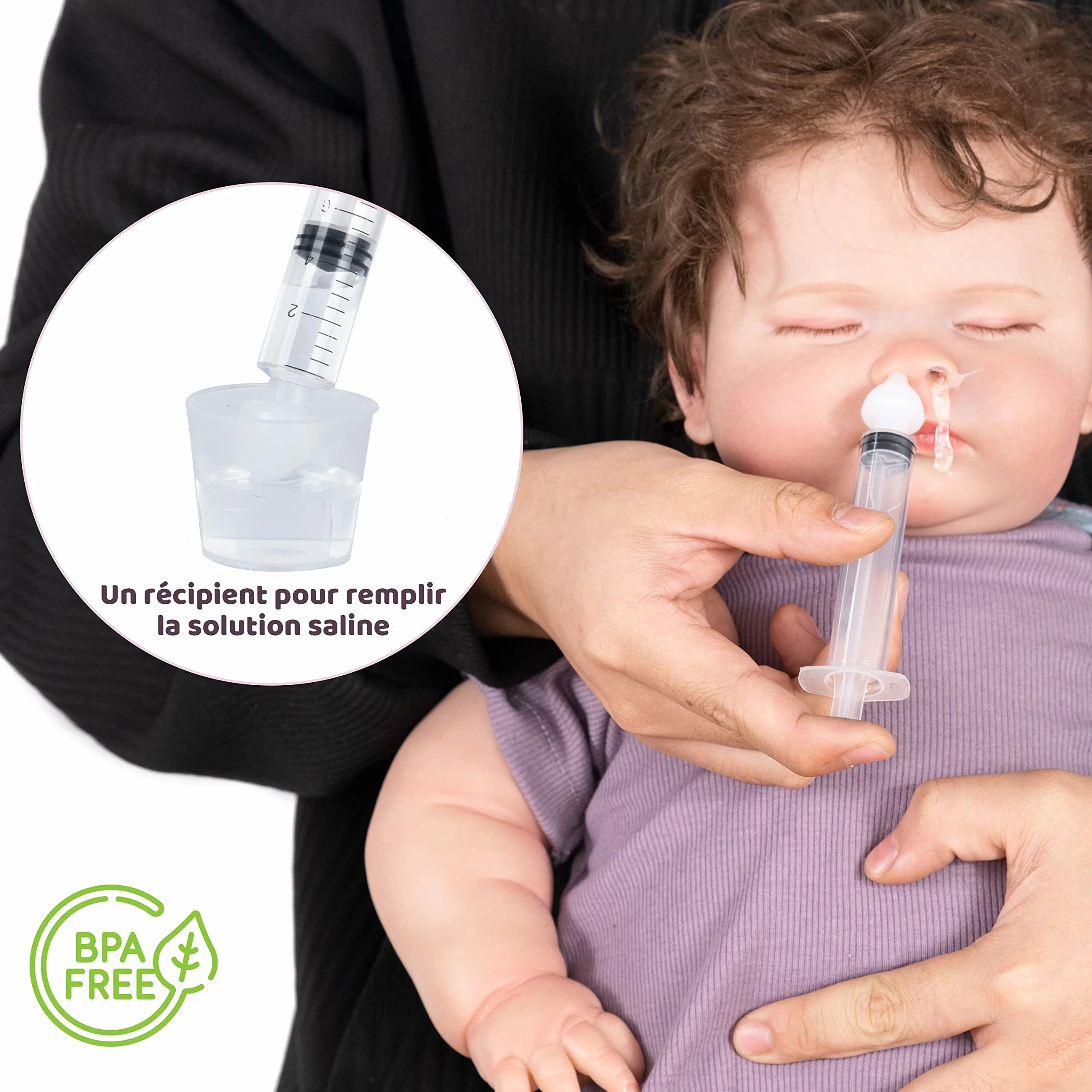 Seringue nasale bébé – Lavage nez avec embout silicone – Pipette nez bébé – 4 x 10 ml – Mouche-bébé manuel – Trousse de soin naissance
