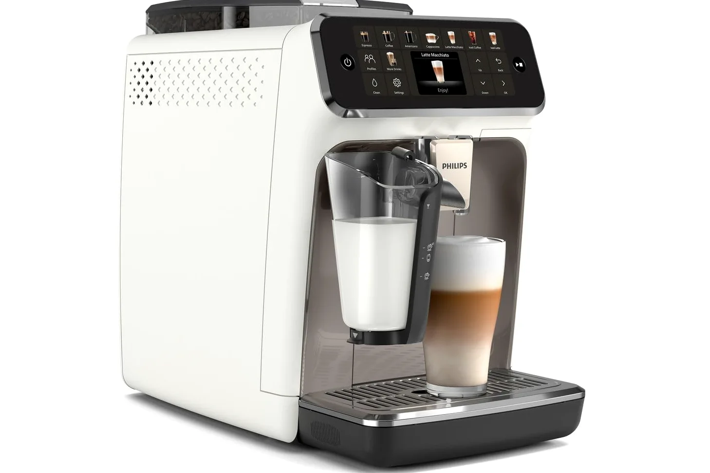 PHILIPS 5500 EP5545/70 Machine à expresso automatique, 1,8 l, 15 bar, blanc