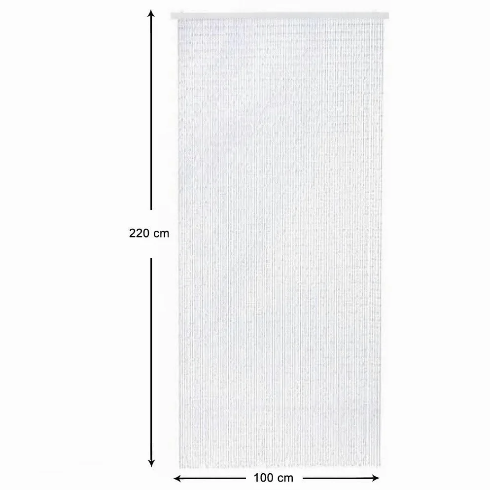 EmmeVi Rideau anti-insectes en caoutchouc tressé, PVC, moustiquaire, pour fenêtre, porte, entrée, 100 x 220 cm, transparent