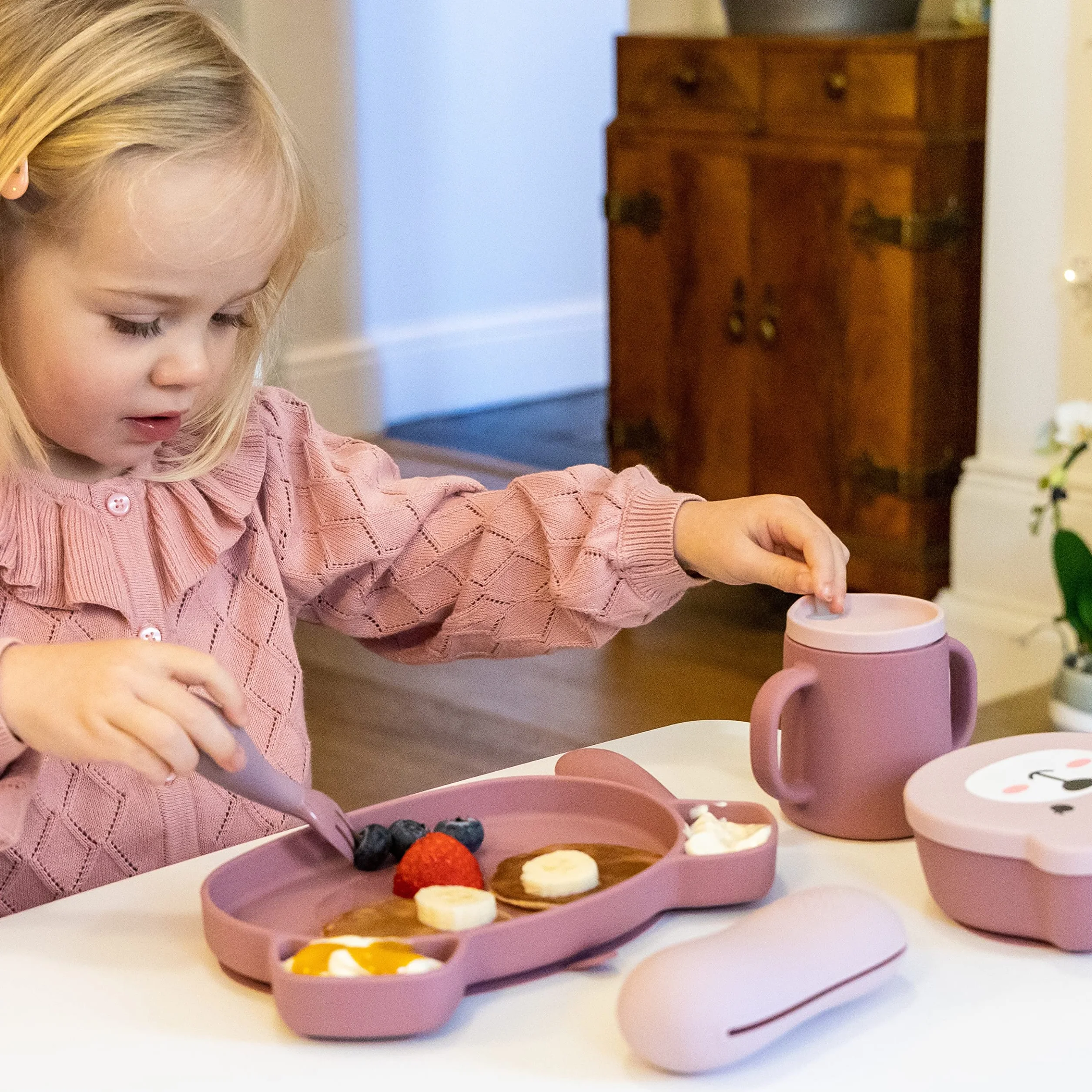 TUM TUM Tasse Apprentissage Bébé 3-en-1, 250 ml, Rose