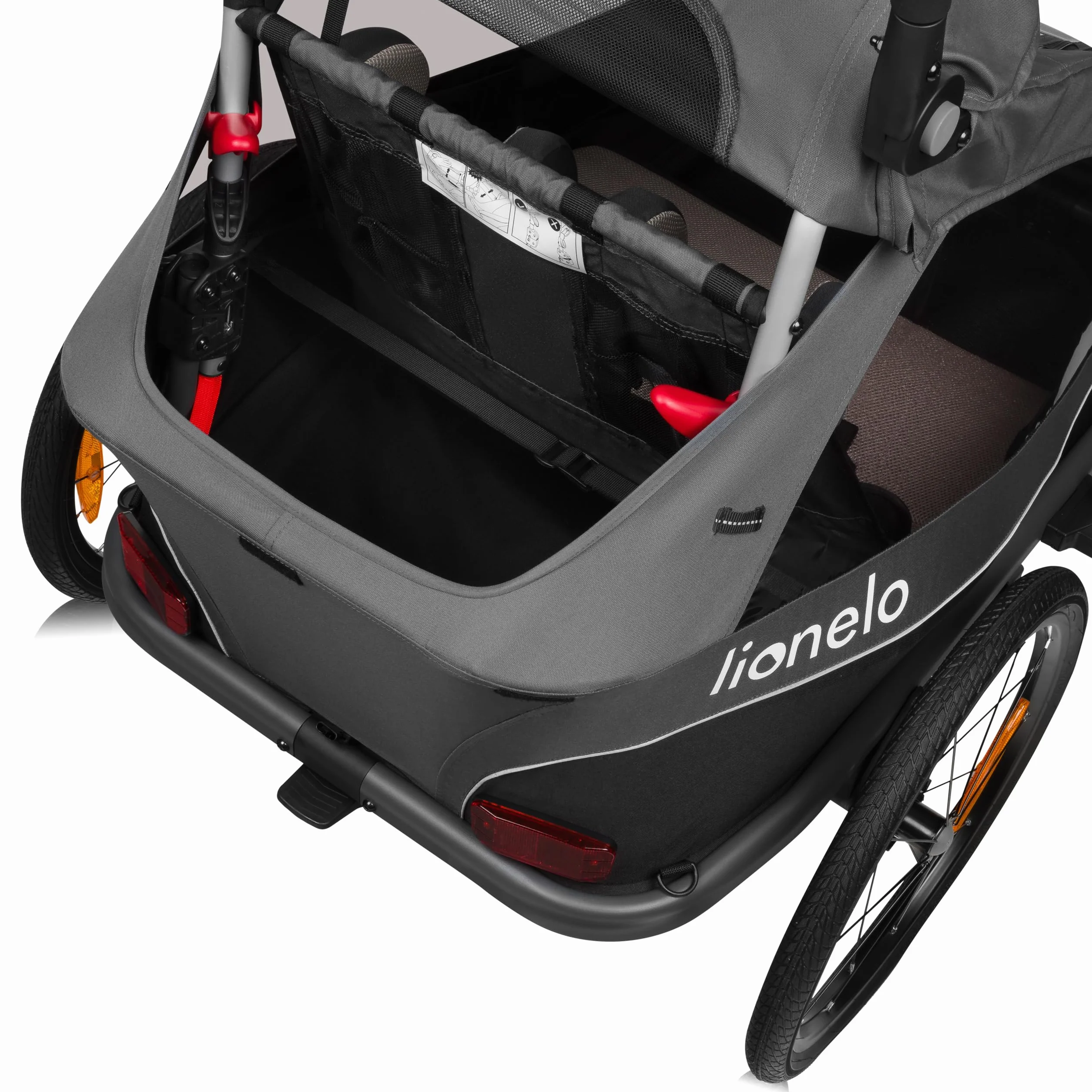 LIONELO CAMA Remorque vélo 2 en 1 poussette enfants 6 mois-6 ans 2x22 kg suspension grandes roues auvent étanche