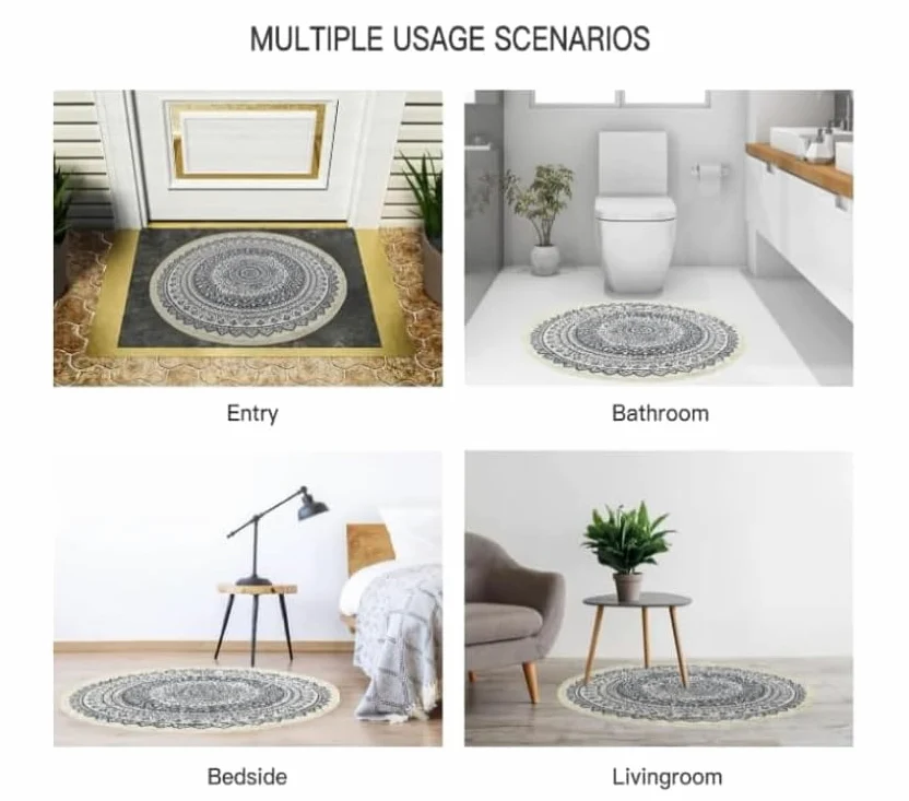 Tapis Rond Mouton Lune Pourpre Tapis Exterieur Rond Anti Slip Lavable Tapis Salon Moelleux Tapis Chambre pour Chambre d'enfant Buanderie Balcon Décor Tapis Rond 100 cm