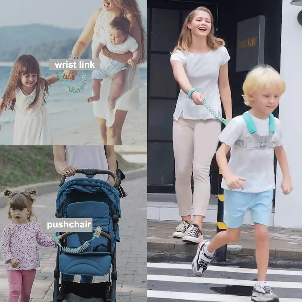 Rênes de sécurité bébé Anti perdu poignet Ceinture Laisse Harnais enfant Souple Voyage
