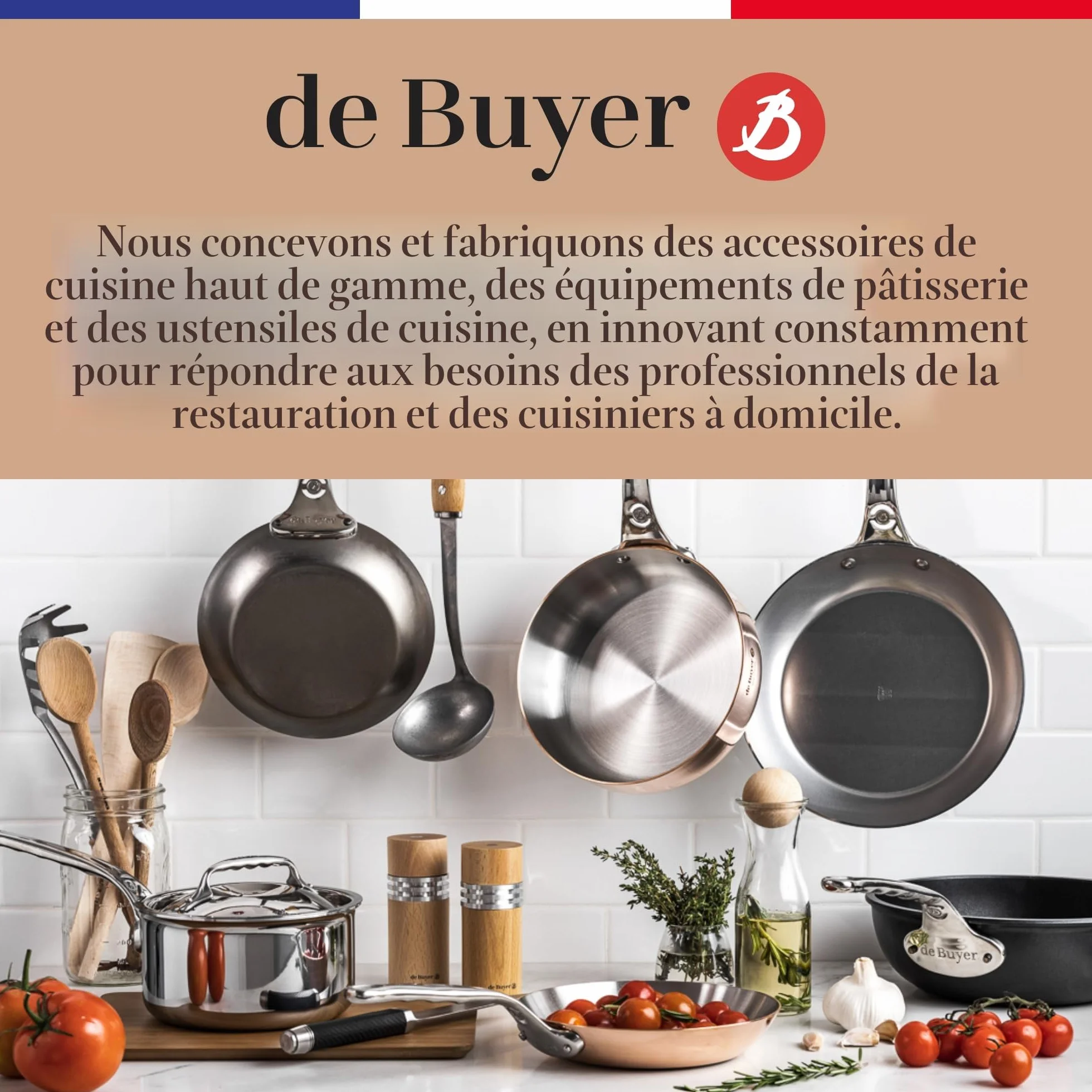 Poêle en tôle d'acier MINERAL B 20 cm De Buyer Anti Adhérence Naturelle Tous Feux